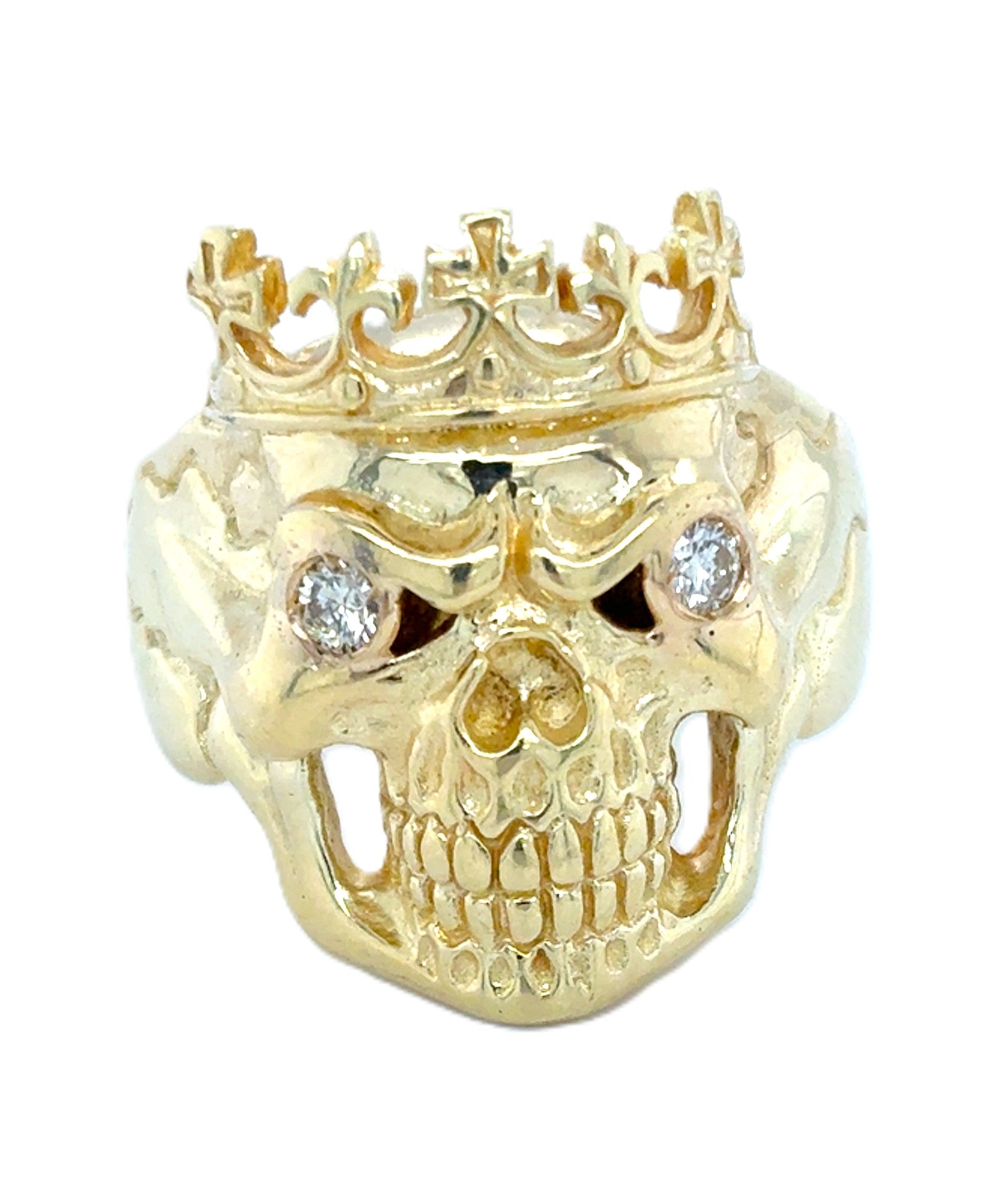 Totenkopfring Brillant Herren Gelb Gold 585 14 kt *71*