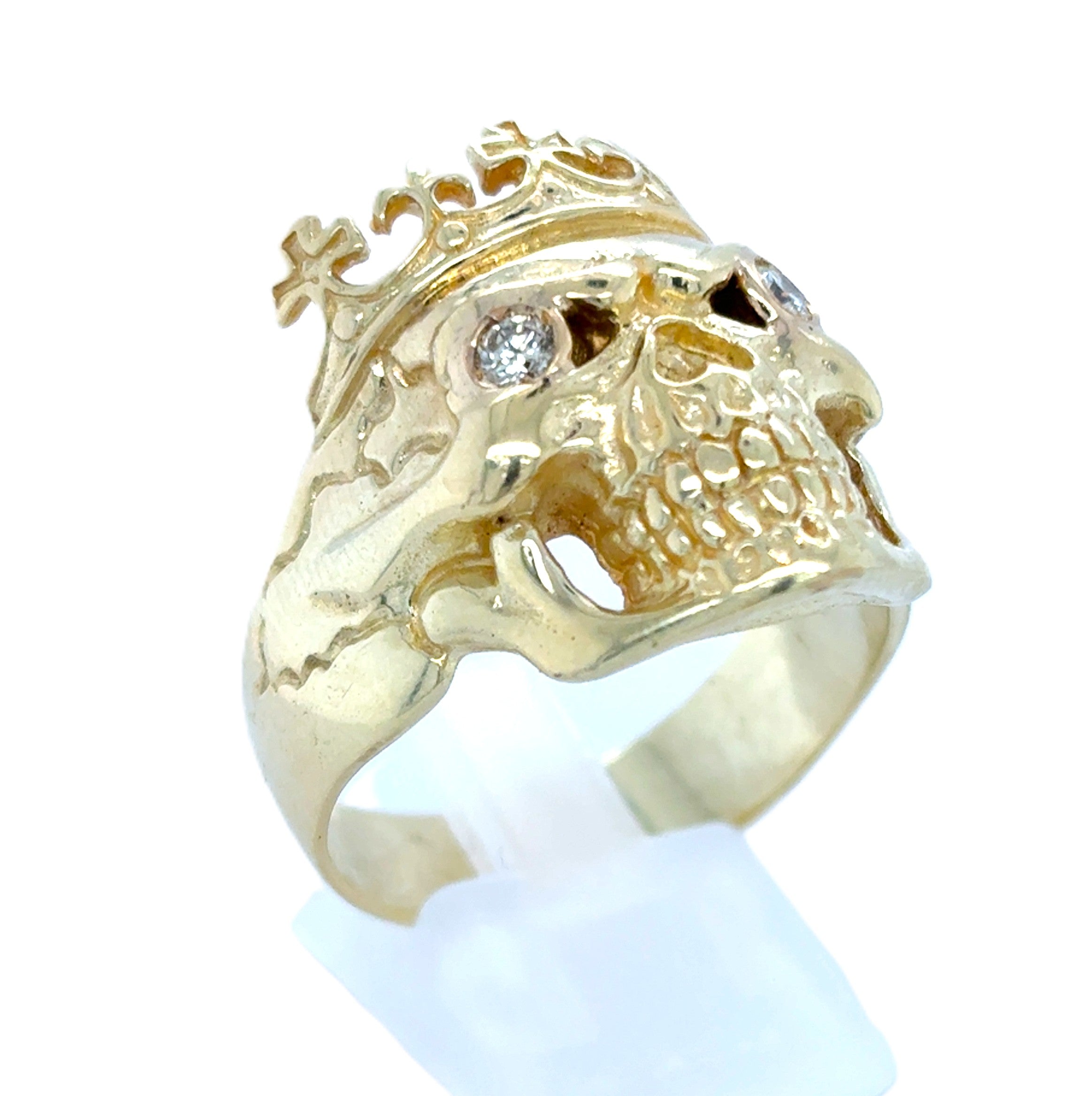 Totenkopfring Brillant Herren Gelb Gold 585 14 kt *71*
