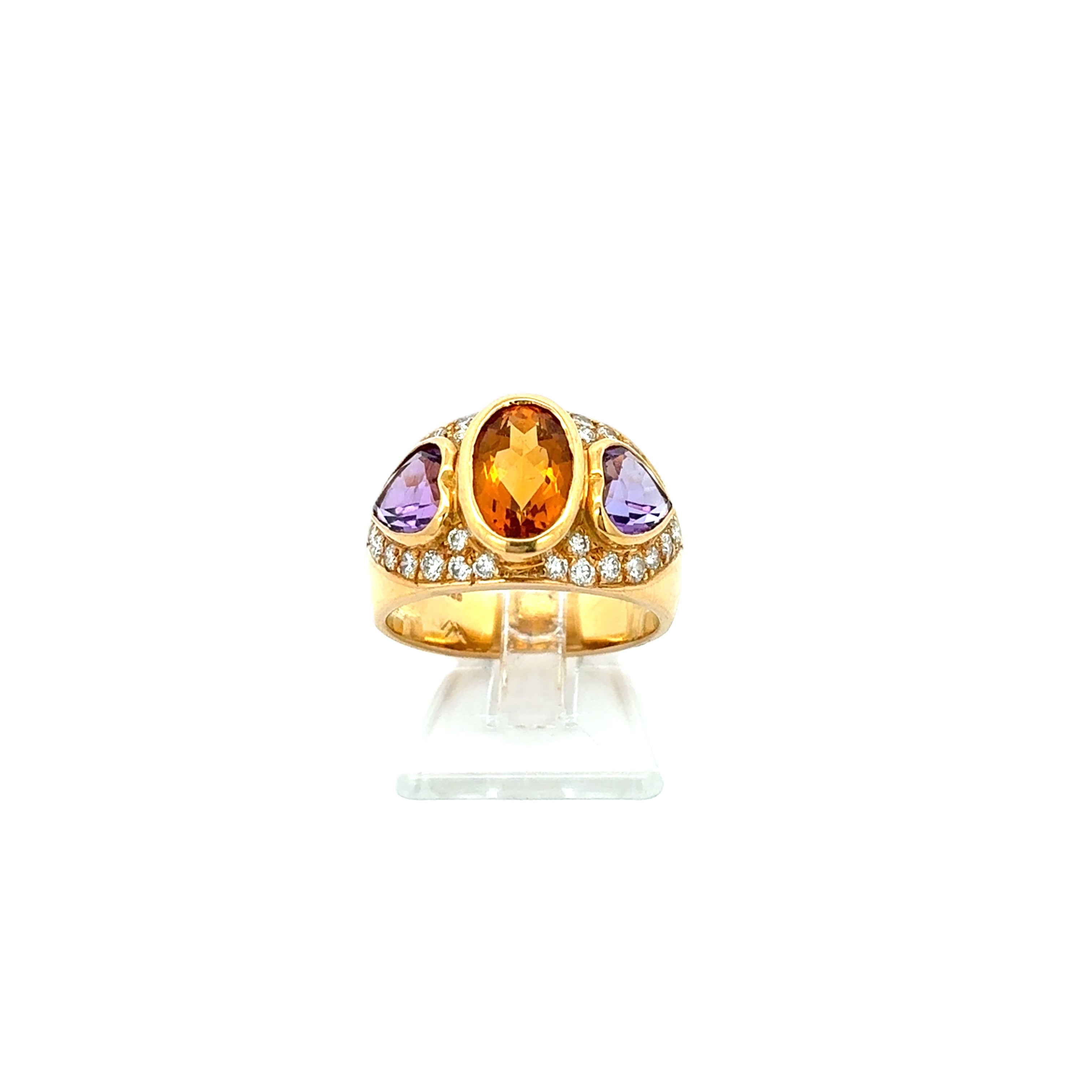 Damen Ring Gelb Gold 750 / 18 kt Brillanten *52* 234562