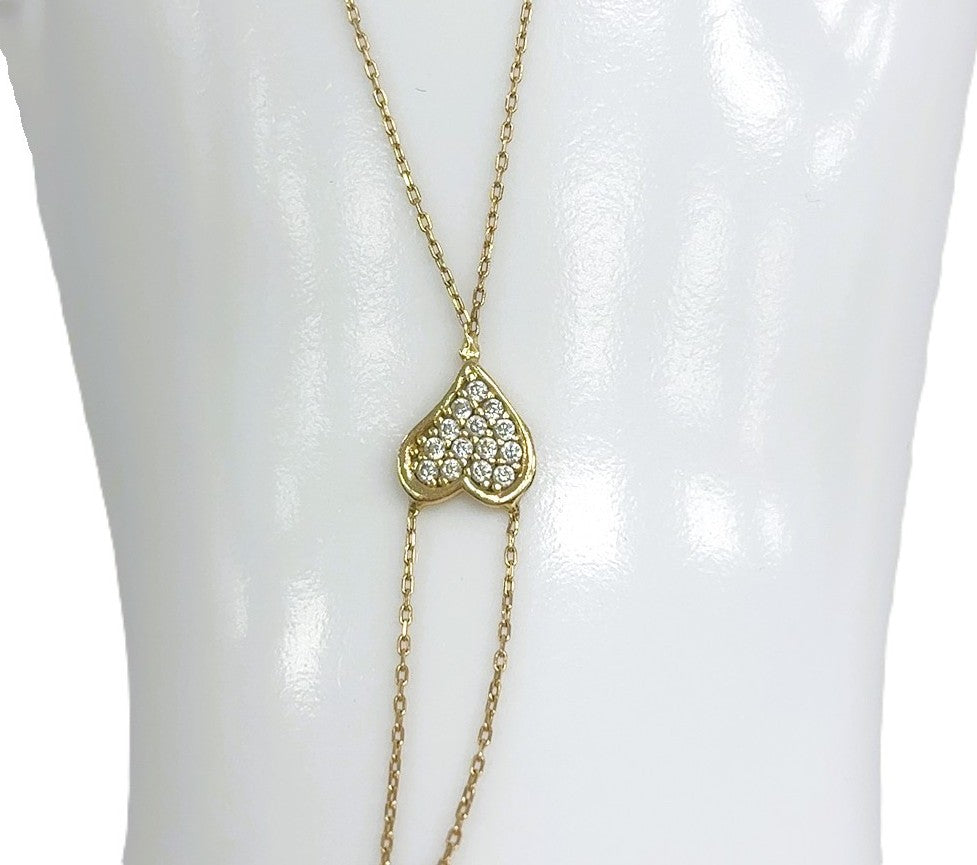 Armband mit Fingerschlaufe Gelbgold 585 14kt ca.19cm