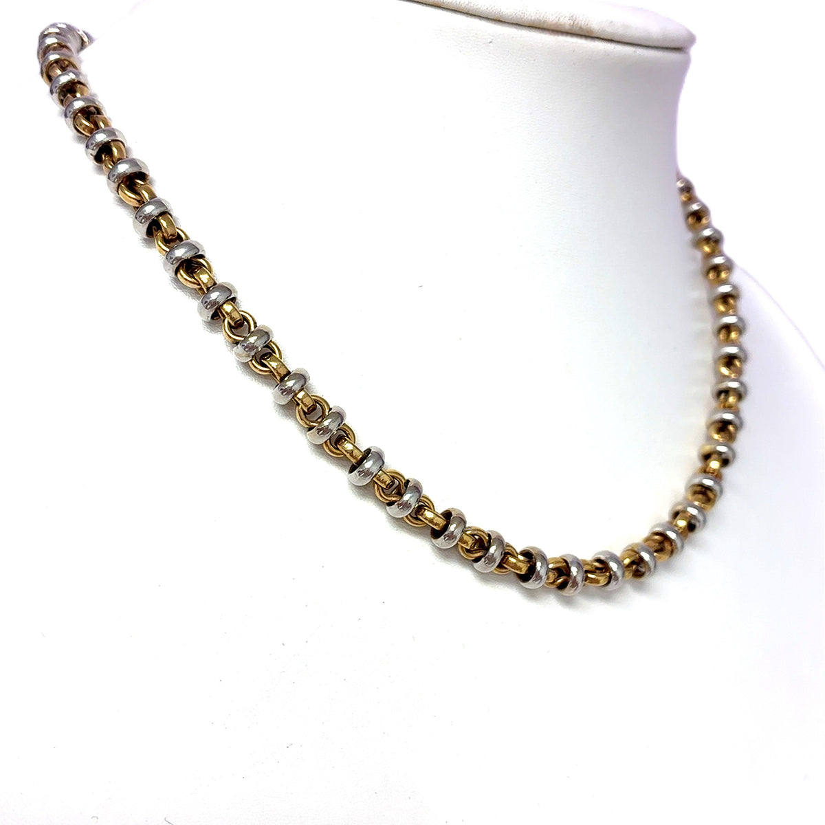 Unisex Anker Kette Gelbgold Weißgold 585 / 14 kt 41 cm