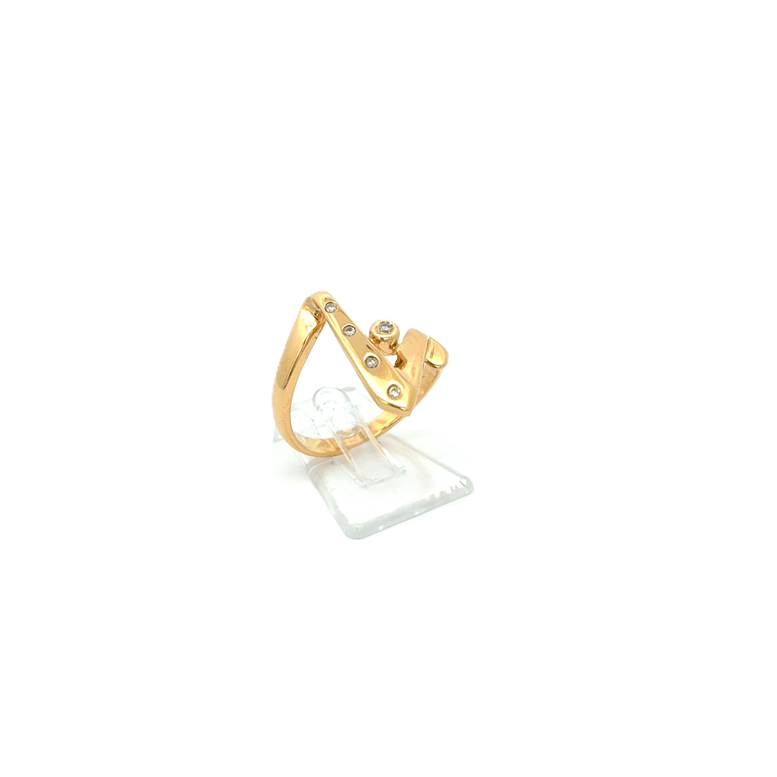 Damen Ring Gelb Gold 750/18kt *55* Brilanten ca. 0,06ct