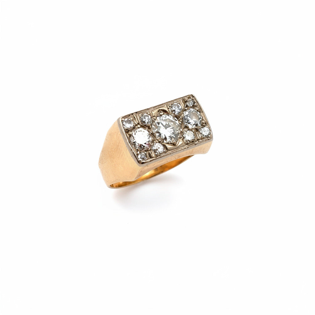 Ring Gelbgold 585 / 14 kt  Herren Brillanten