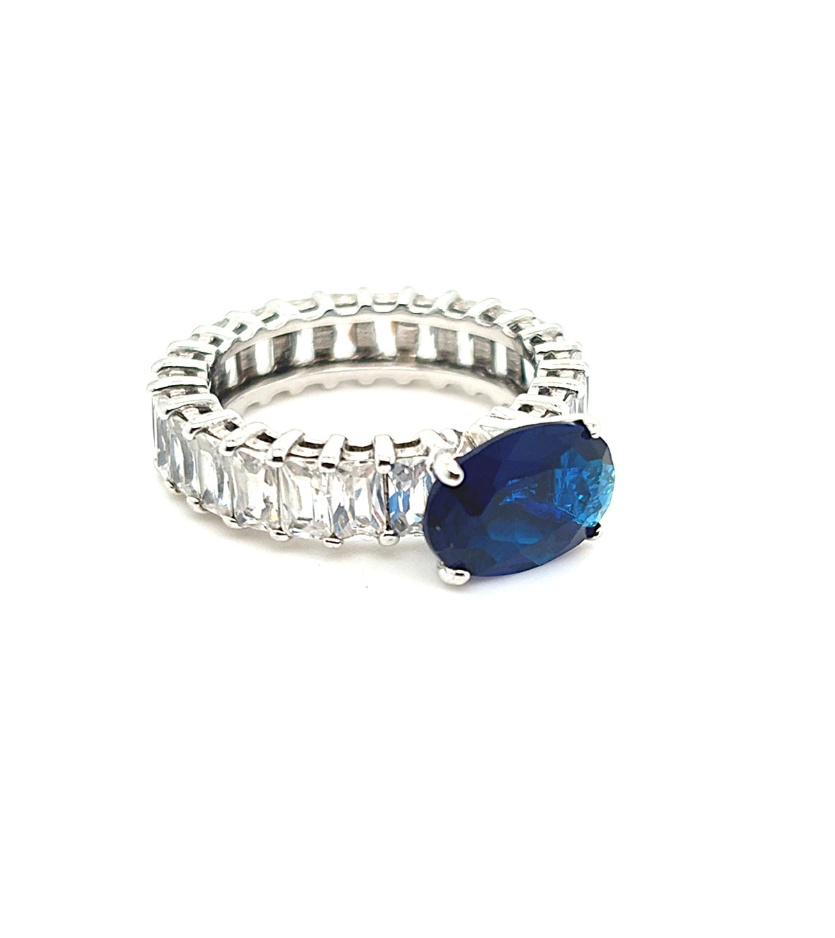 Ring Silber 925 Zirkonia Schmuckstein Blau