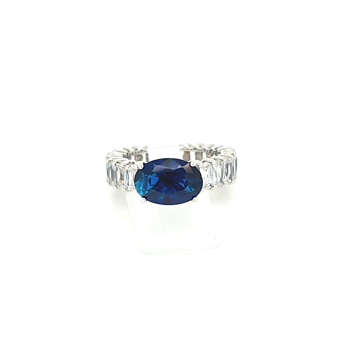 Ring Silber 925 Zirkonia Schmuckstein Blau