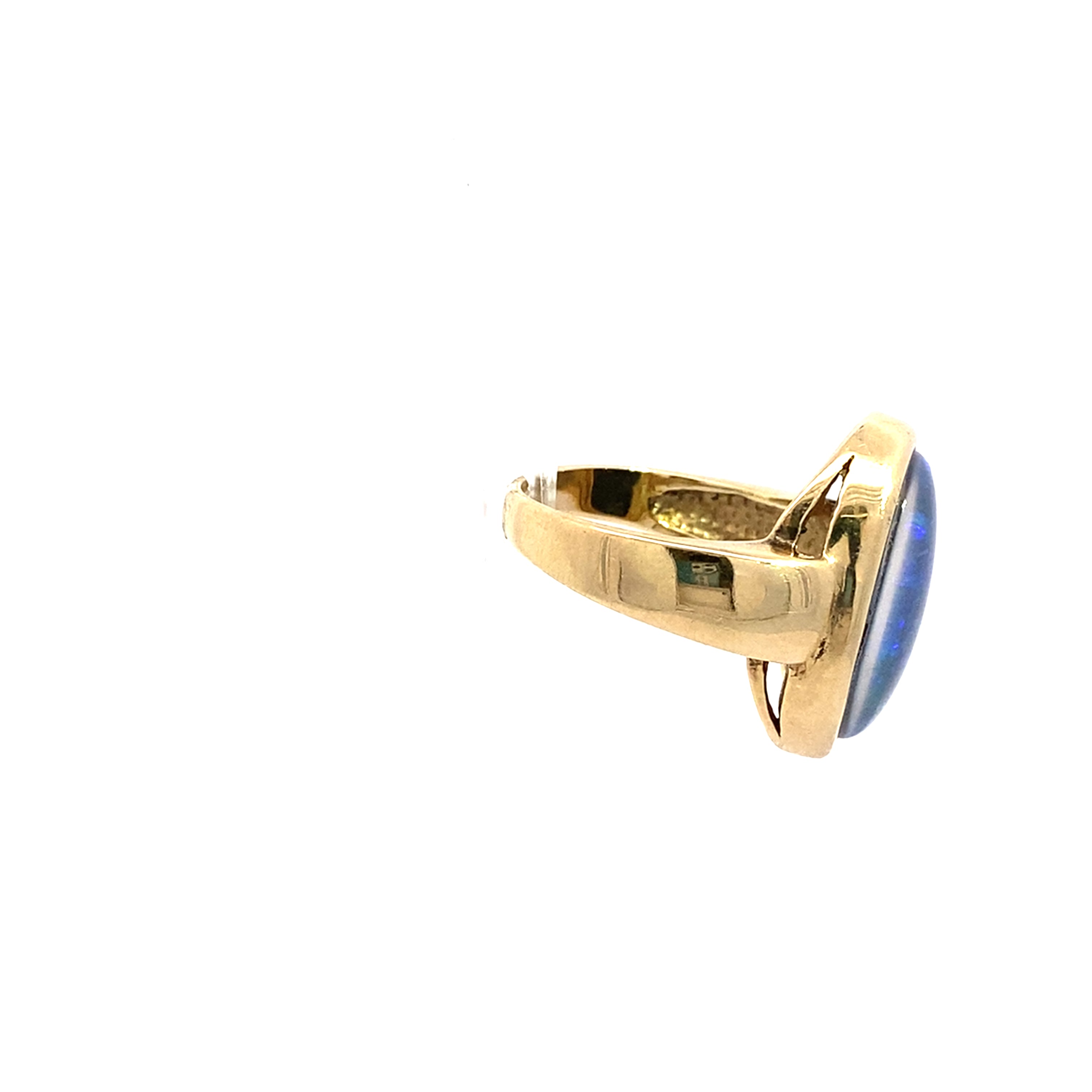 Ring Gelbgold 375 9 Karat mit Triplette Gr.60