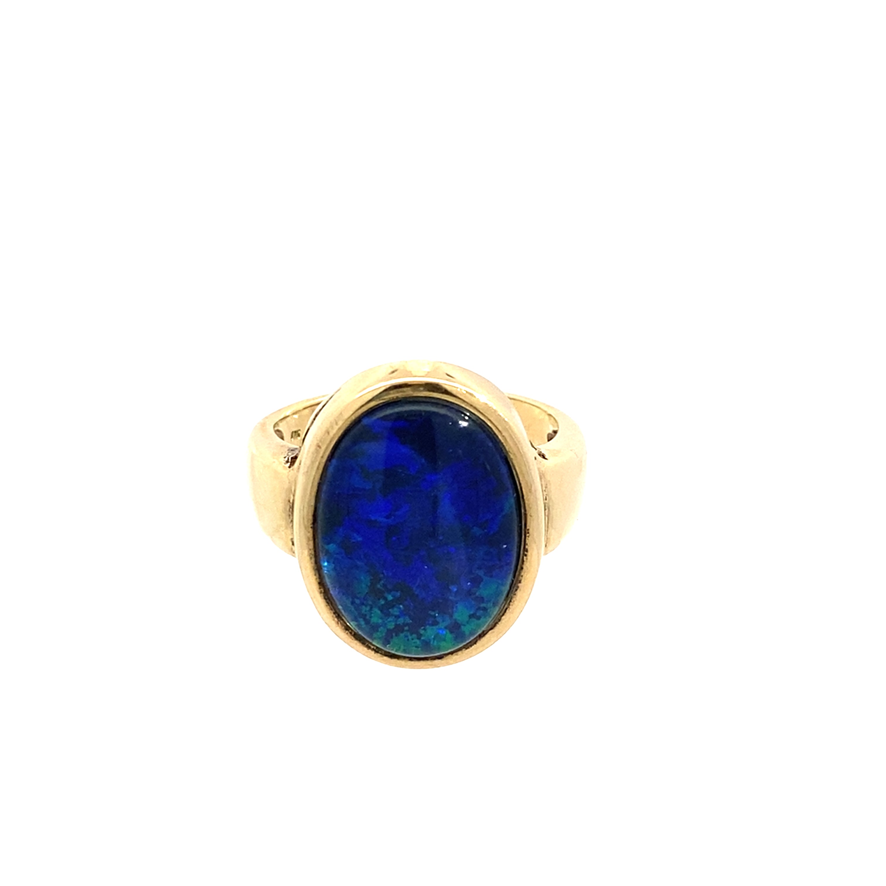 Ring Gelbgold 375 9 Karat mit Triplette Gr.60