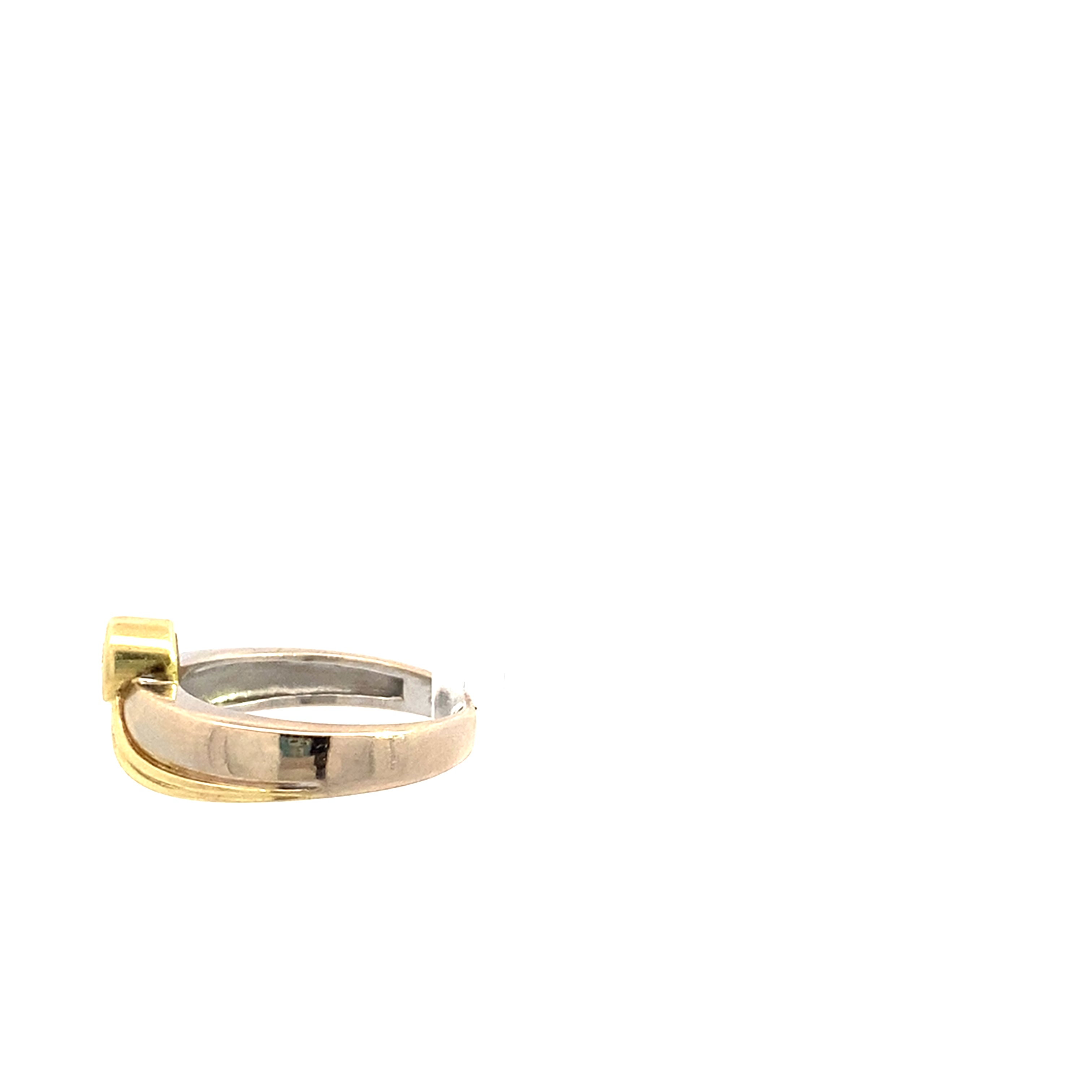 Ring Weißgold/Gelbgold 585/14 Karat mit kleinen Brilliant