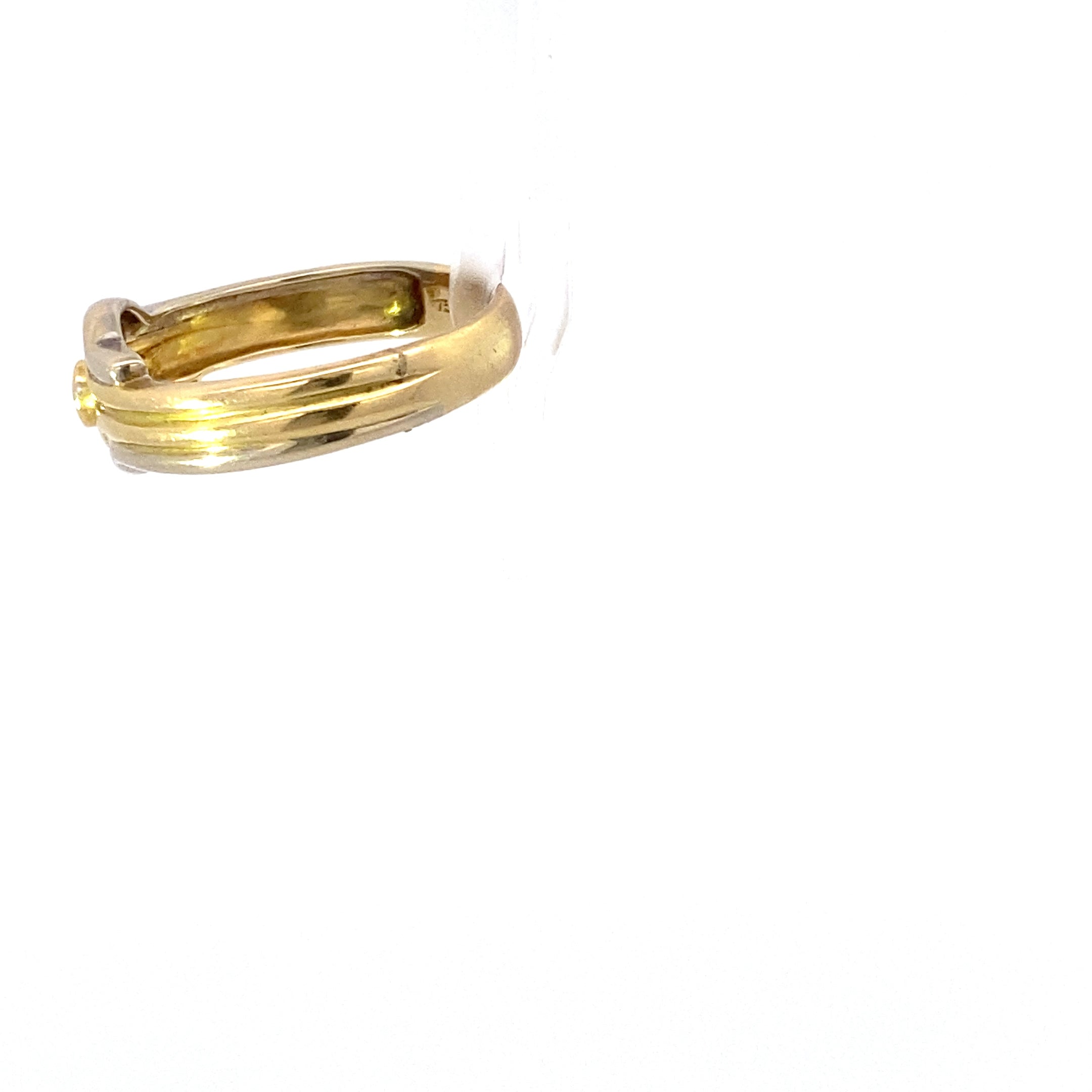 Ring Gelbgold & Weißgold 750 18 Karat mit Brillant ca. 0,08 ct