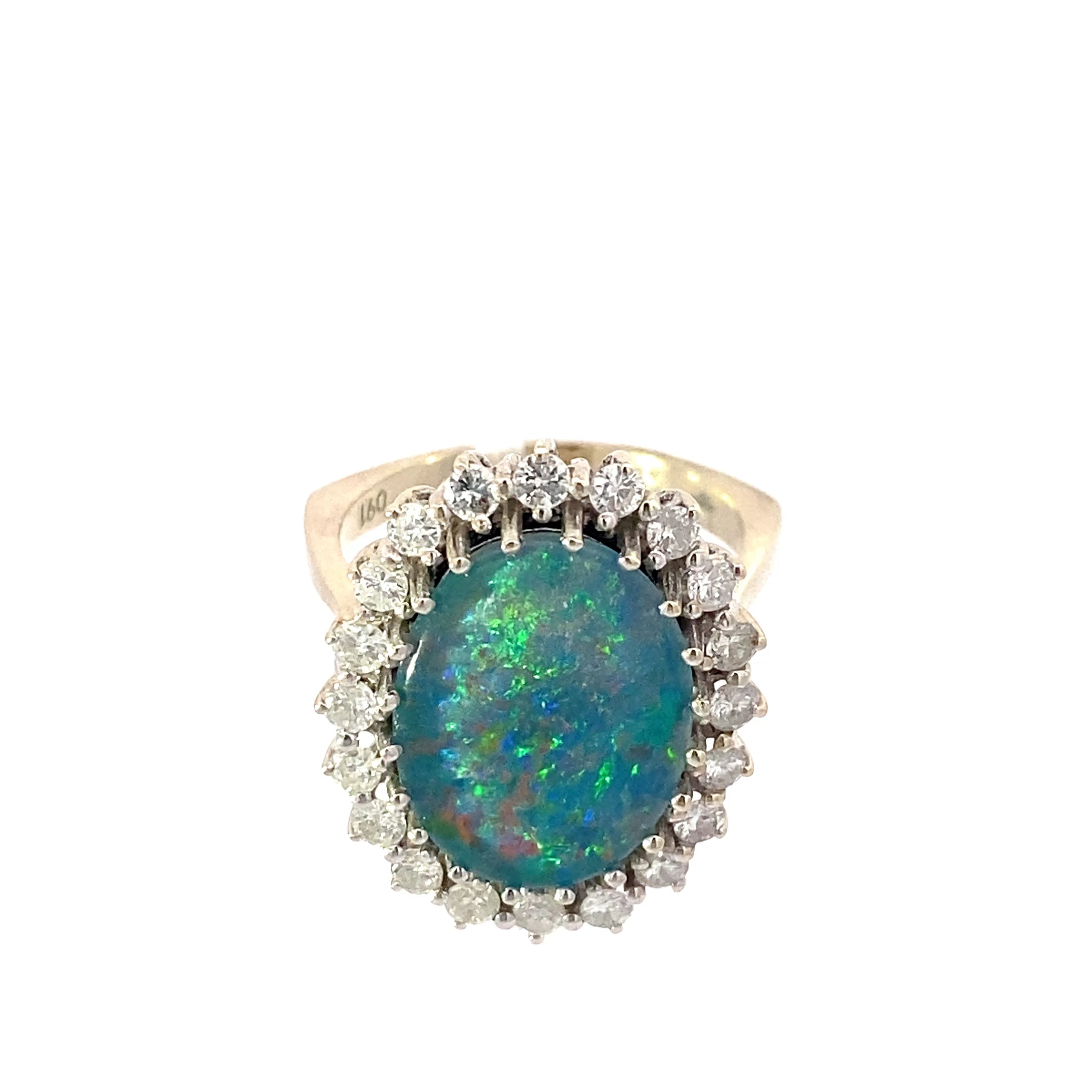Ring Weißgold 585/14 Karat Triplette mit 20 kleinen Brillianten