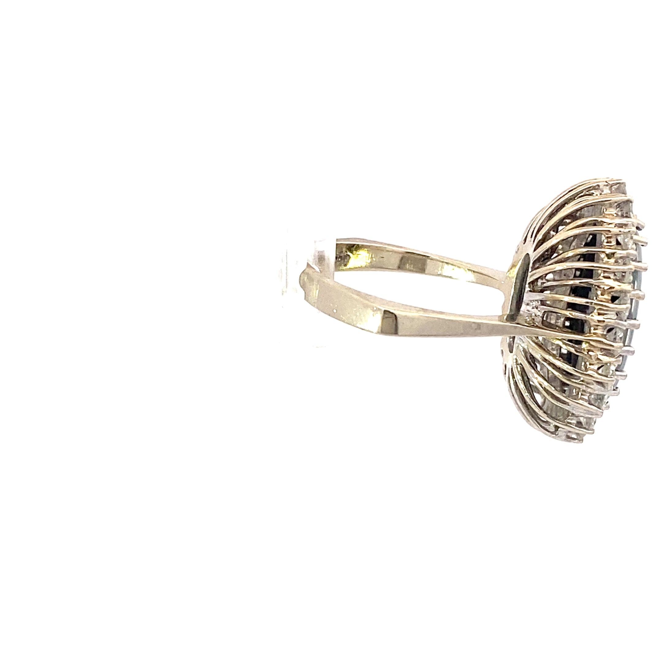 Ring Weißgold 585/14 Karat Triplette mit 20 kleinen Brillianten