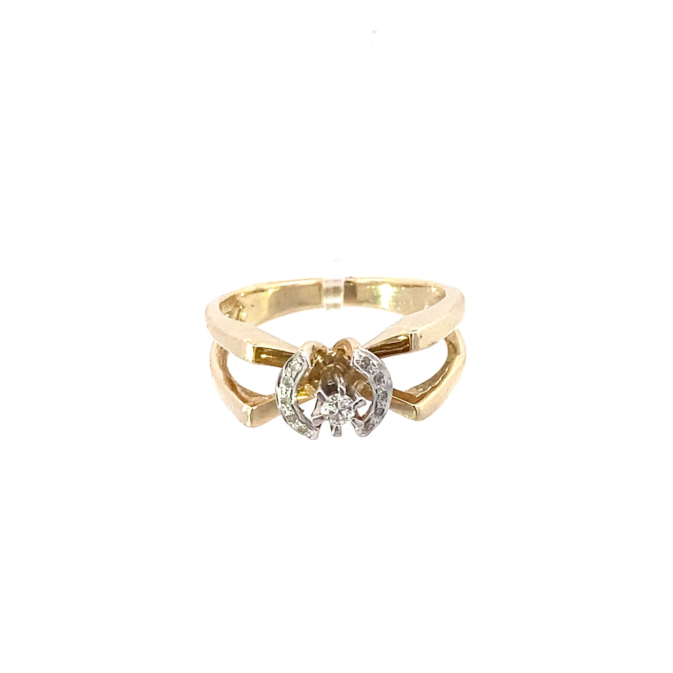 Ring Gelbgold 585/14 Karat mit 11 Brillanten