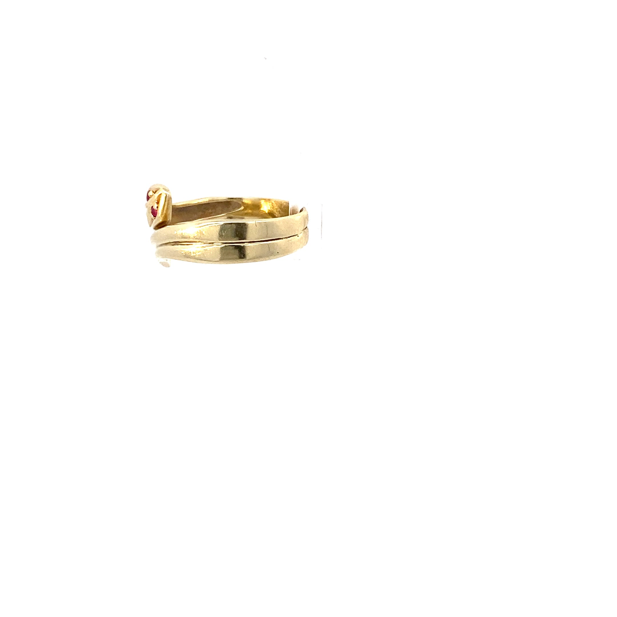 Ring Gelbgold 585/14 Karat Schlange mit 2 Brillanten
