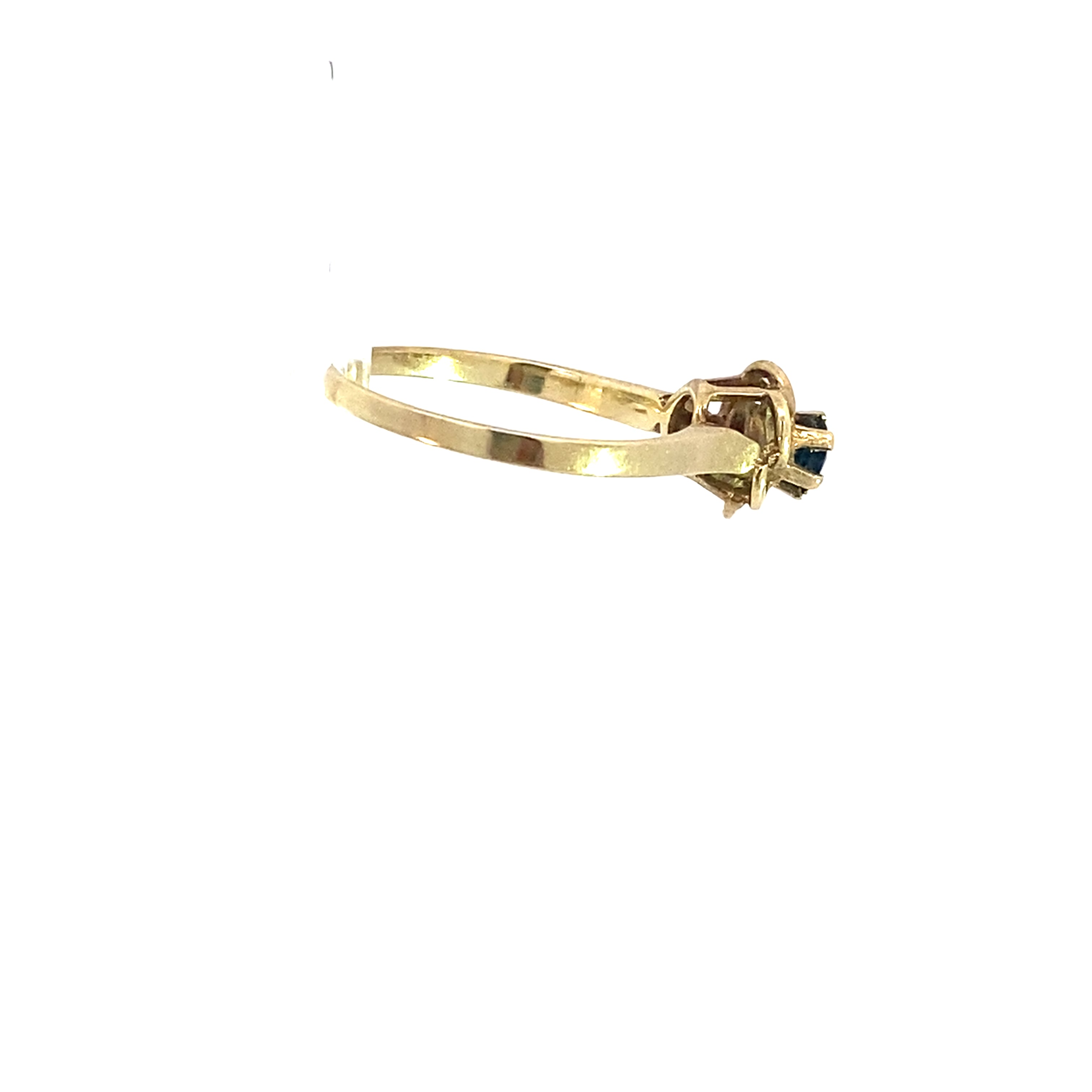 Ring Gelb Gold Farbstein blau 333 8 Karat