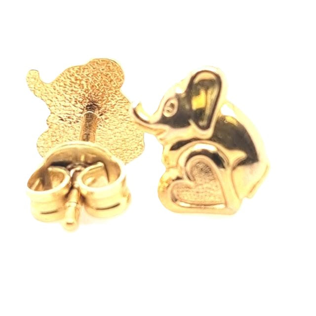 1 Paar Ohrringe/Stecker "Elefanten" Gelbgold 333 Kinder