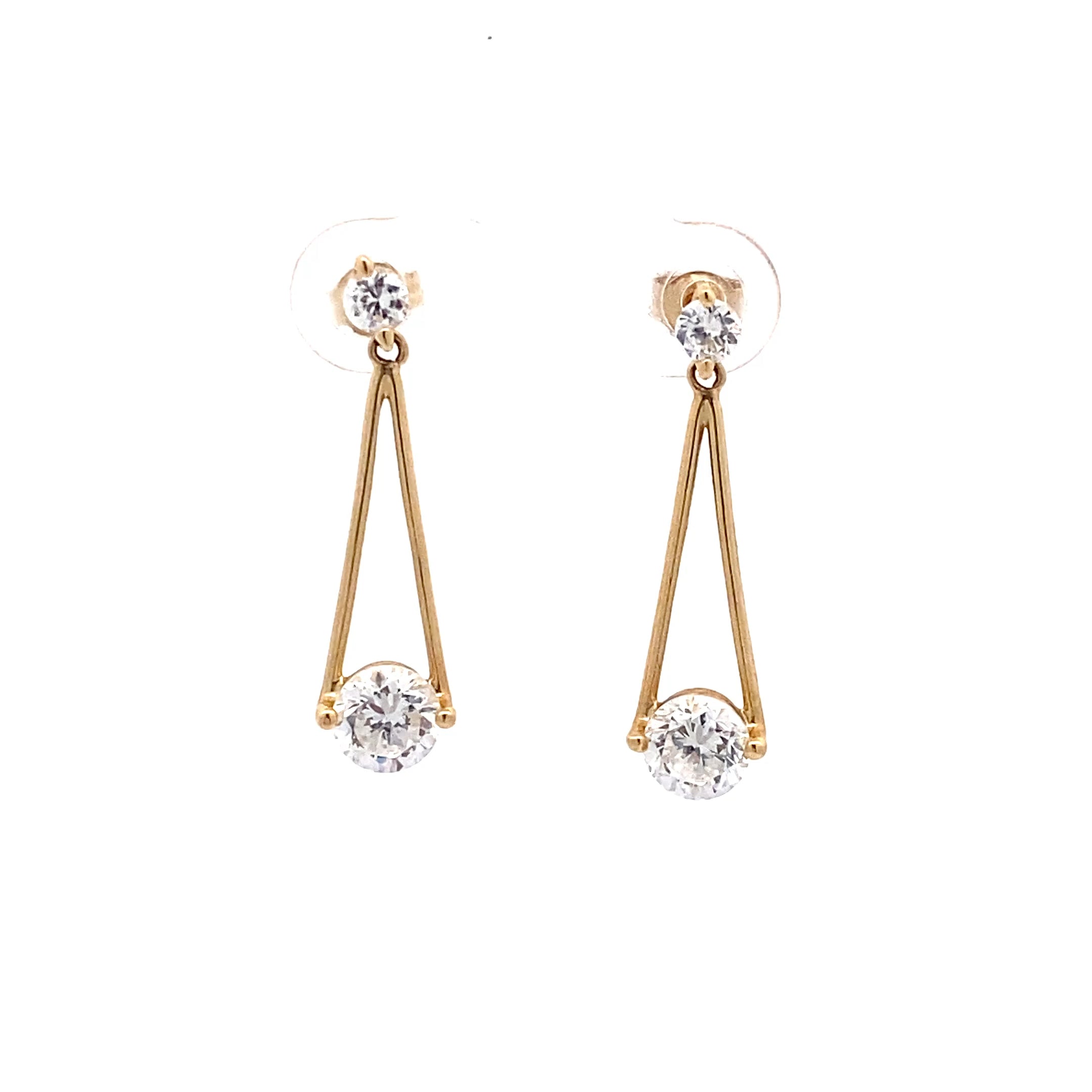 Ohrringe Gelb Gold 585 14 Karat mit Zirkonia