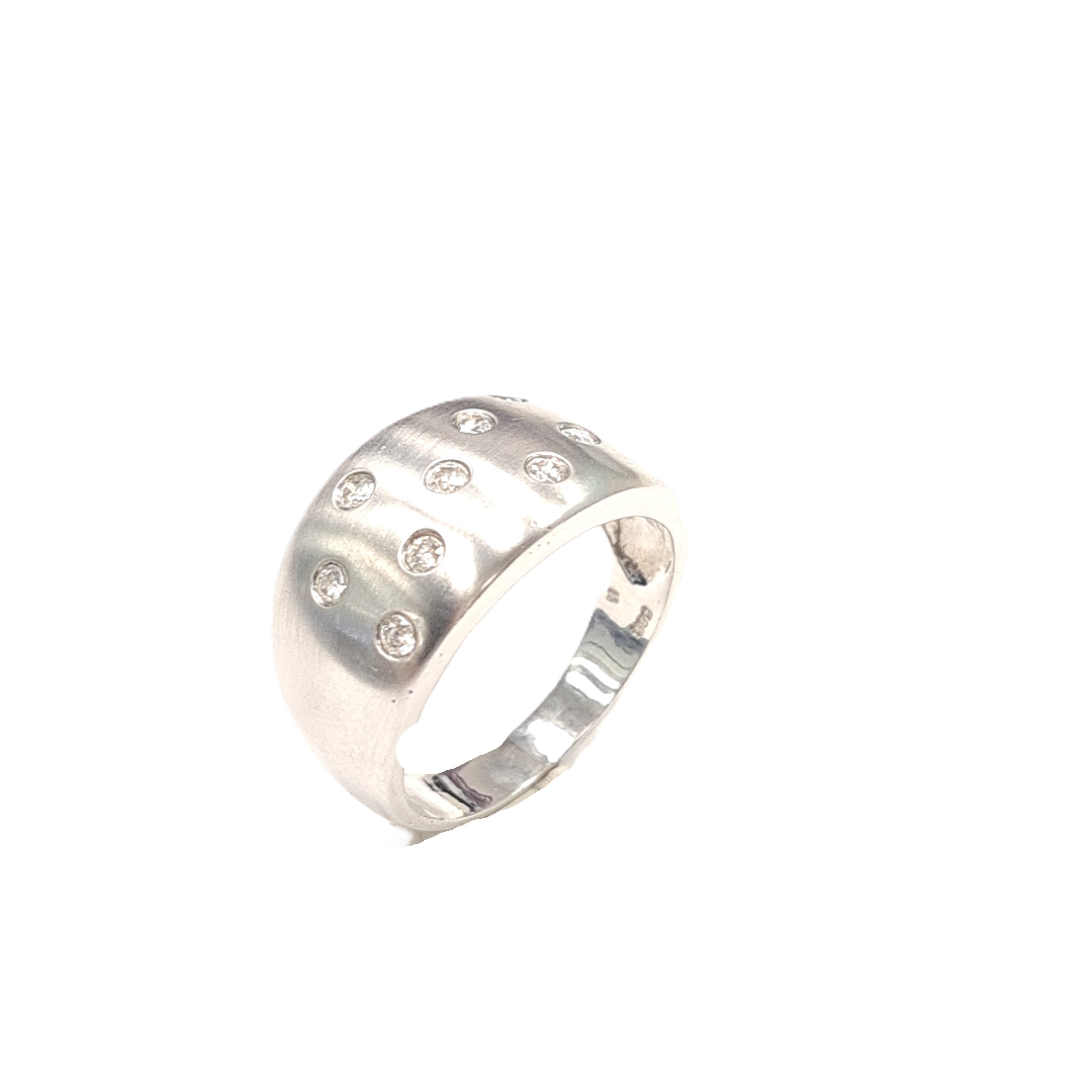 Ring Weißgold 585 9 Brillanten ca.0,18ct Gr.58