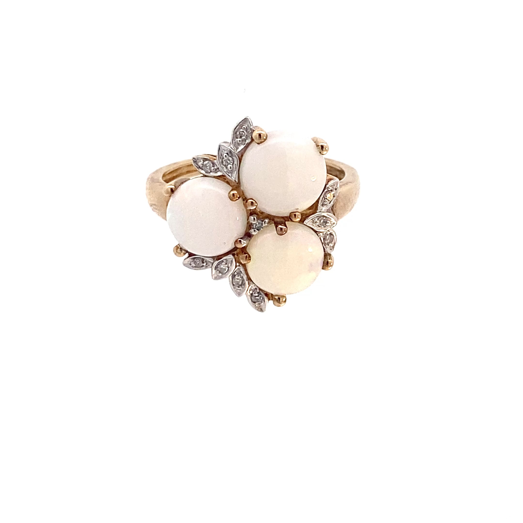 Diamanten Opal Ring Gelb Gold 333 8 Karat