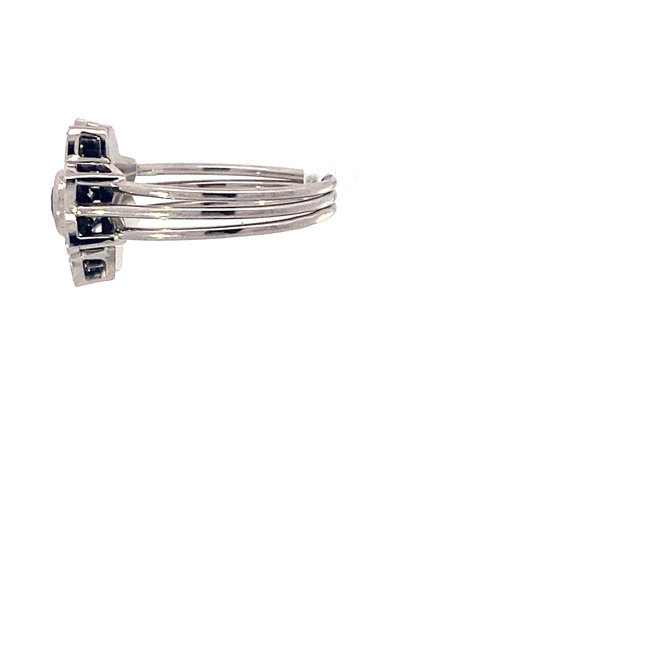 Diamanten Sternen / Schneeflocken Ring Weiß Gold 585 14 Karat