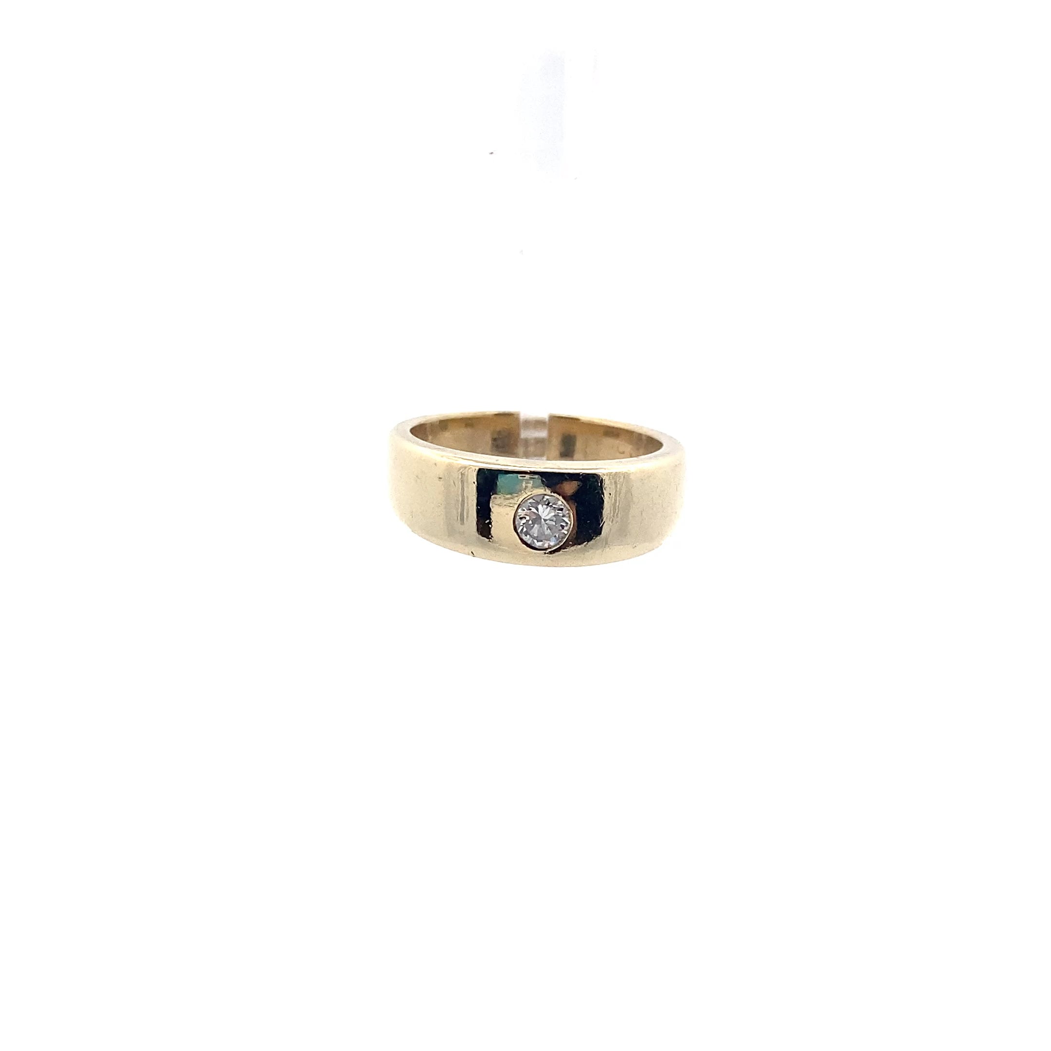 Brillantring Gelbgold 585 14 Karat mit 1 Brillant