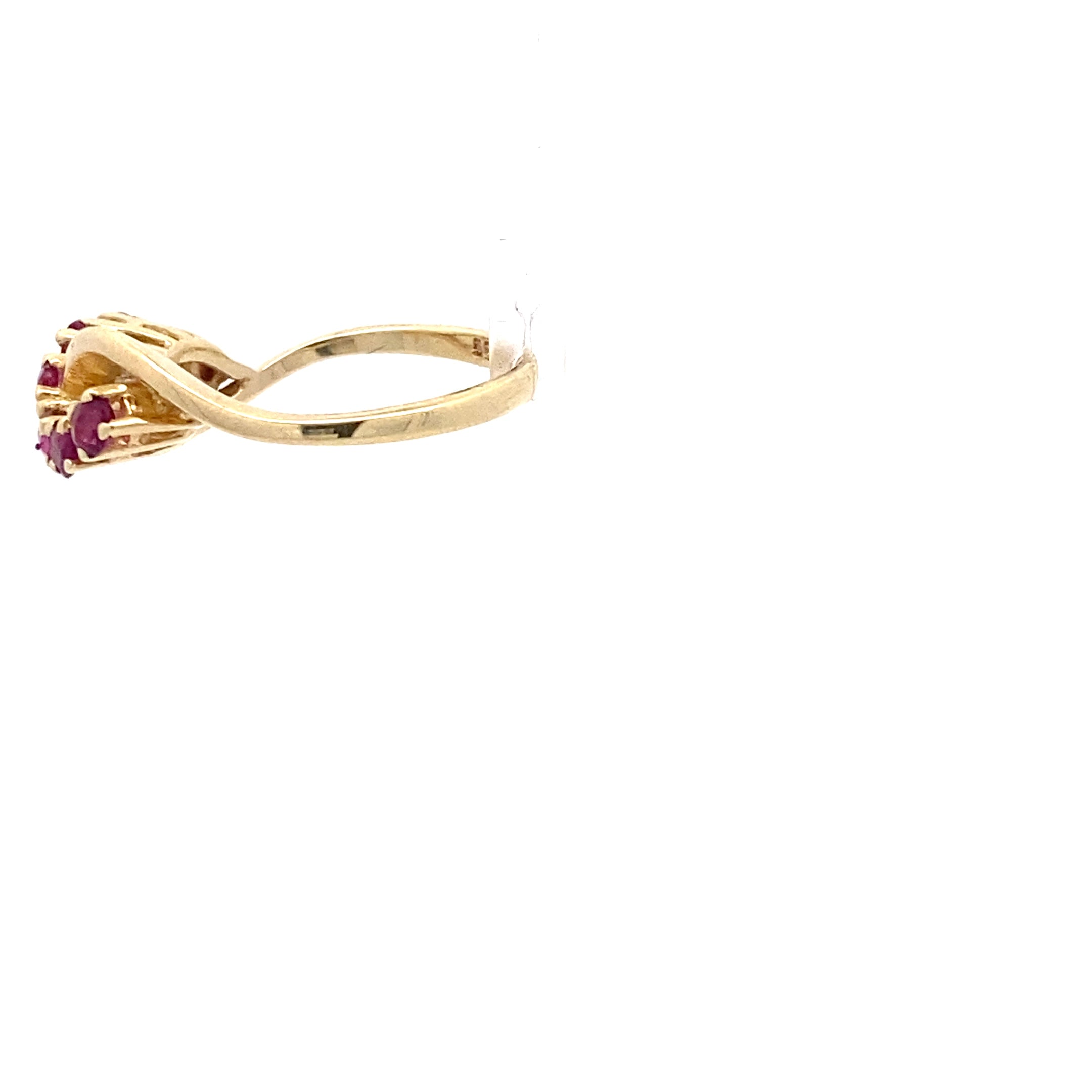 Ring Gelb Gold 585 14 Karat mit Farbsteinen rosa