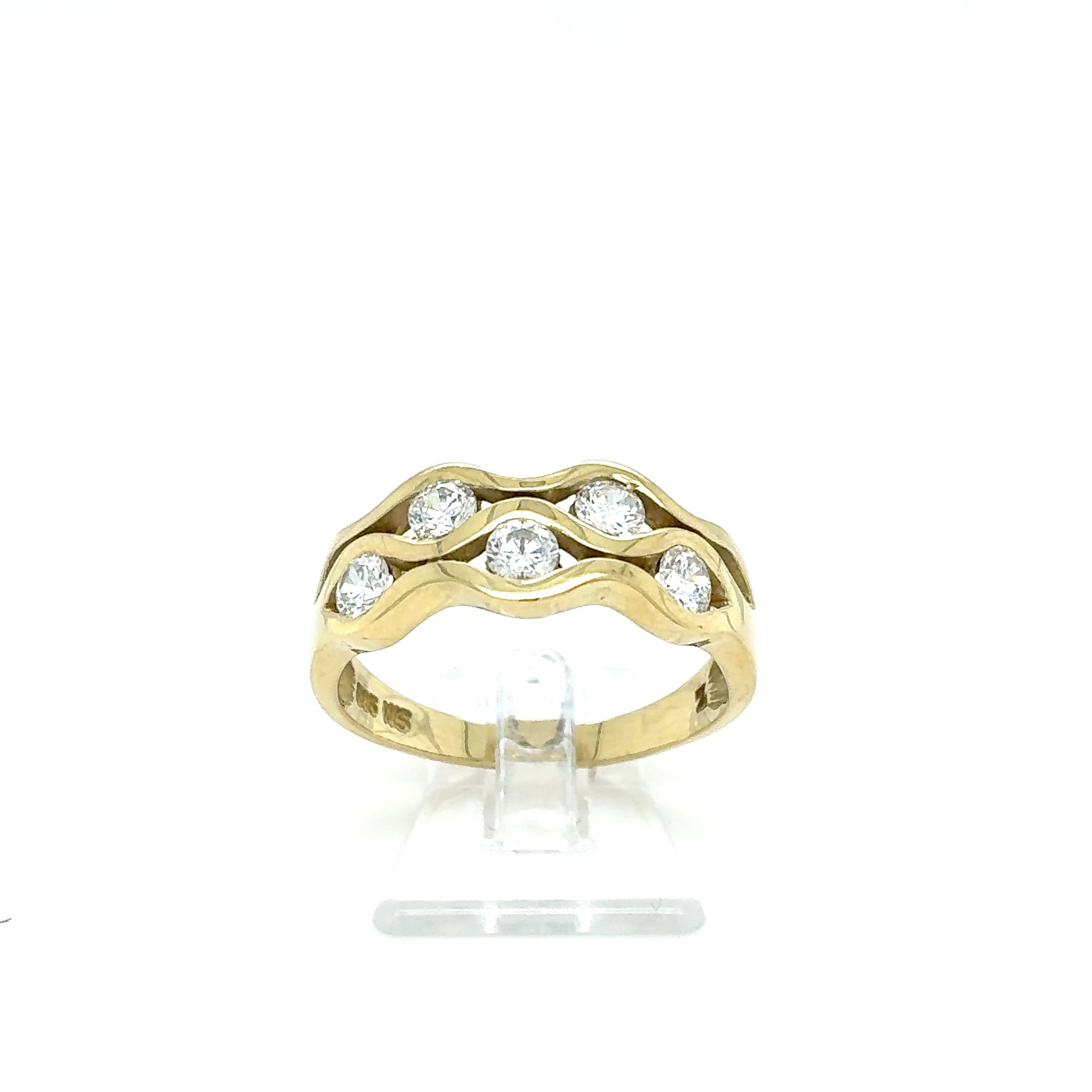 Ring Goldring Zirkonia 585/14 Karat Gelbgold Gr.62