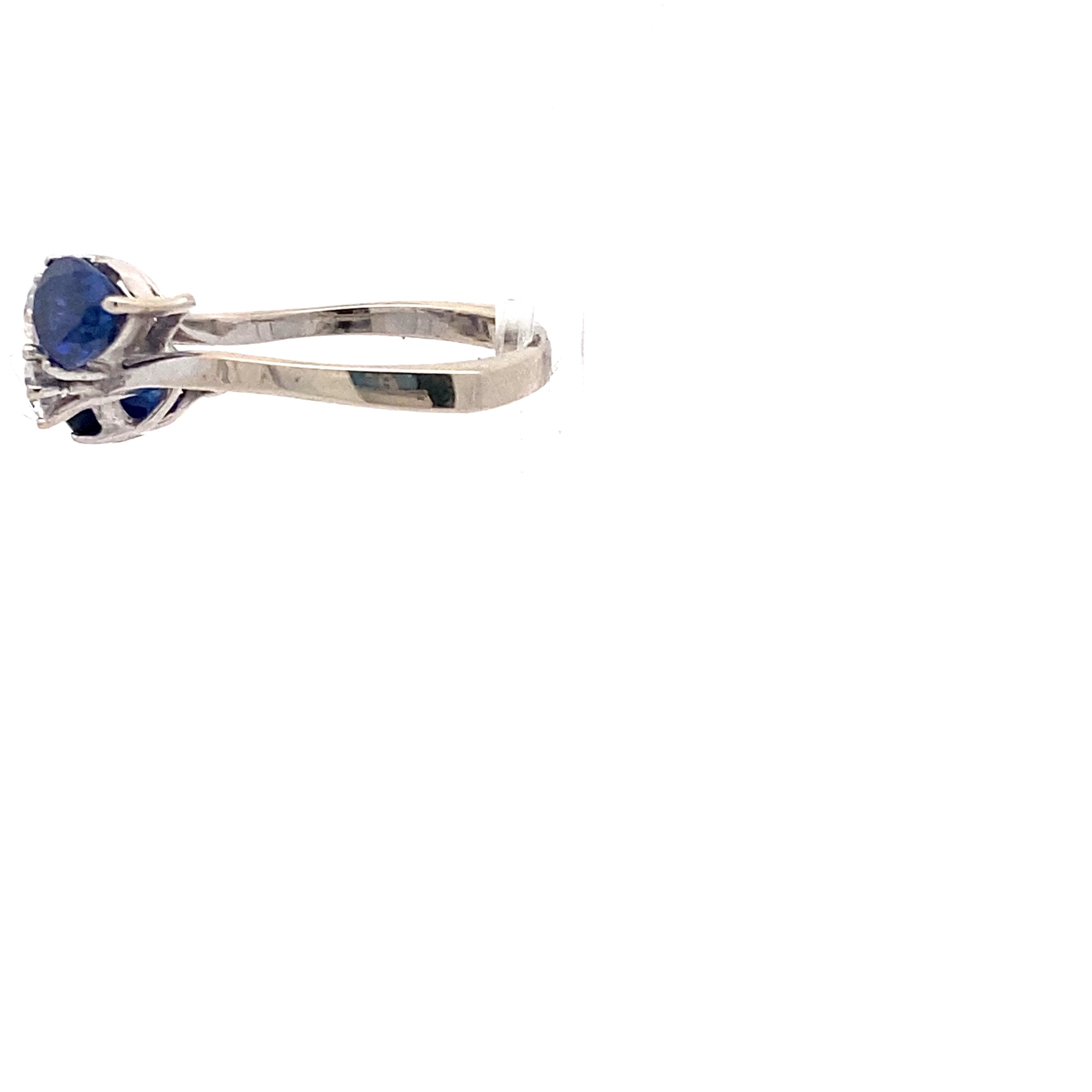 Ring Weißgold mit Farbsteinen blau und Zirkonia 585 14 Karat