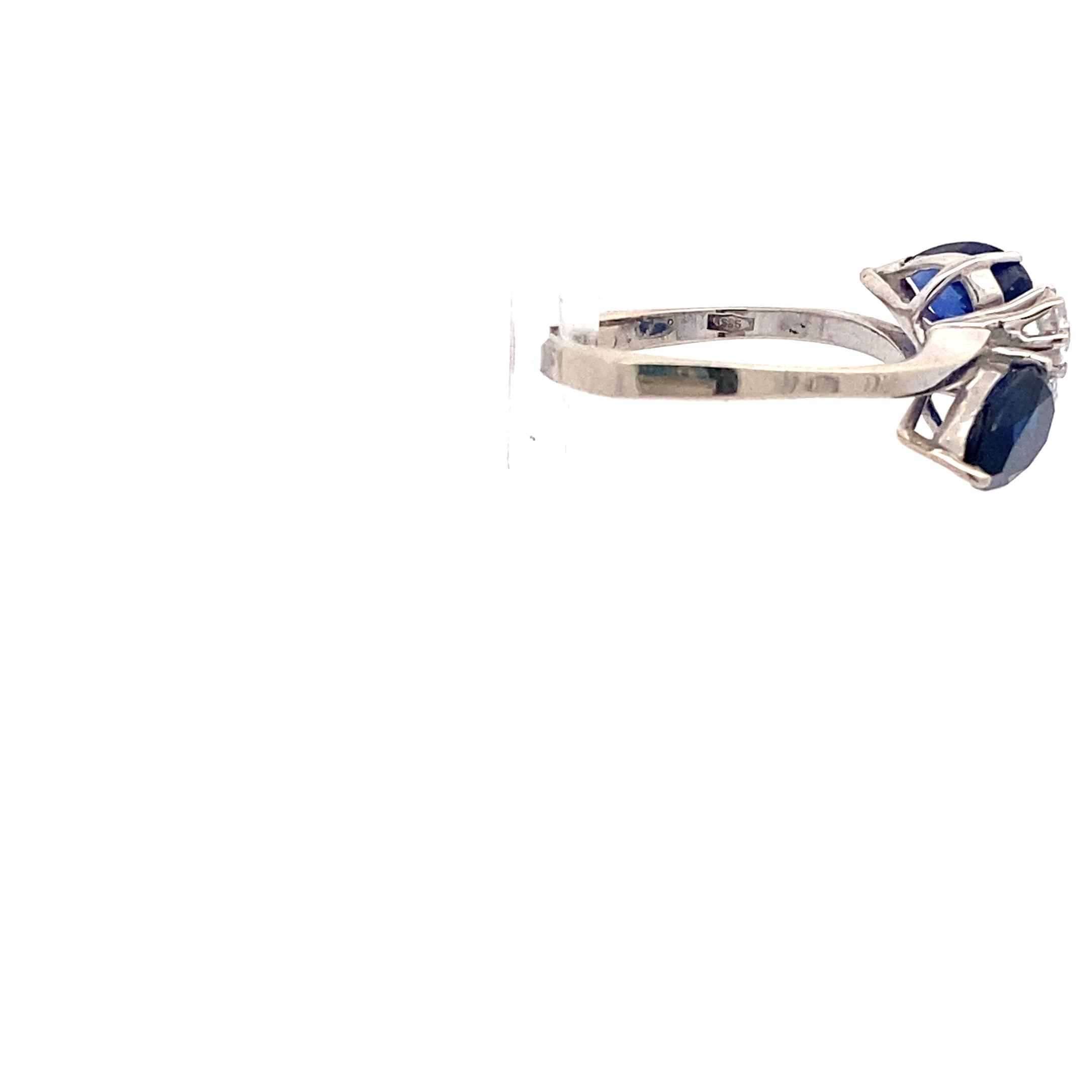 Ring Weißgold mit Farbsteinen blau und Zirkonia 585 14 Karat