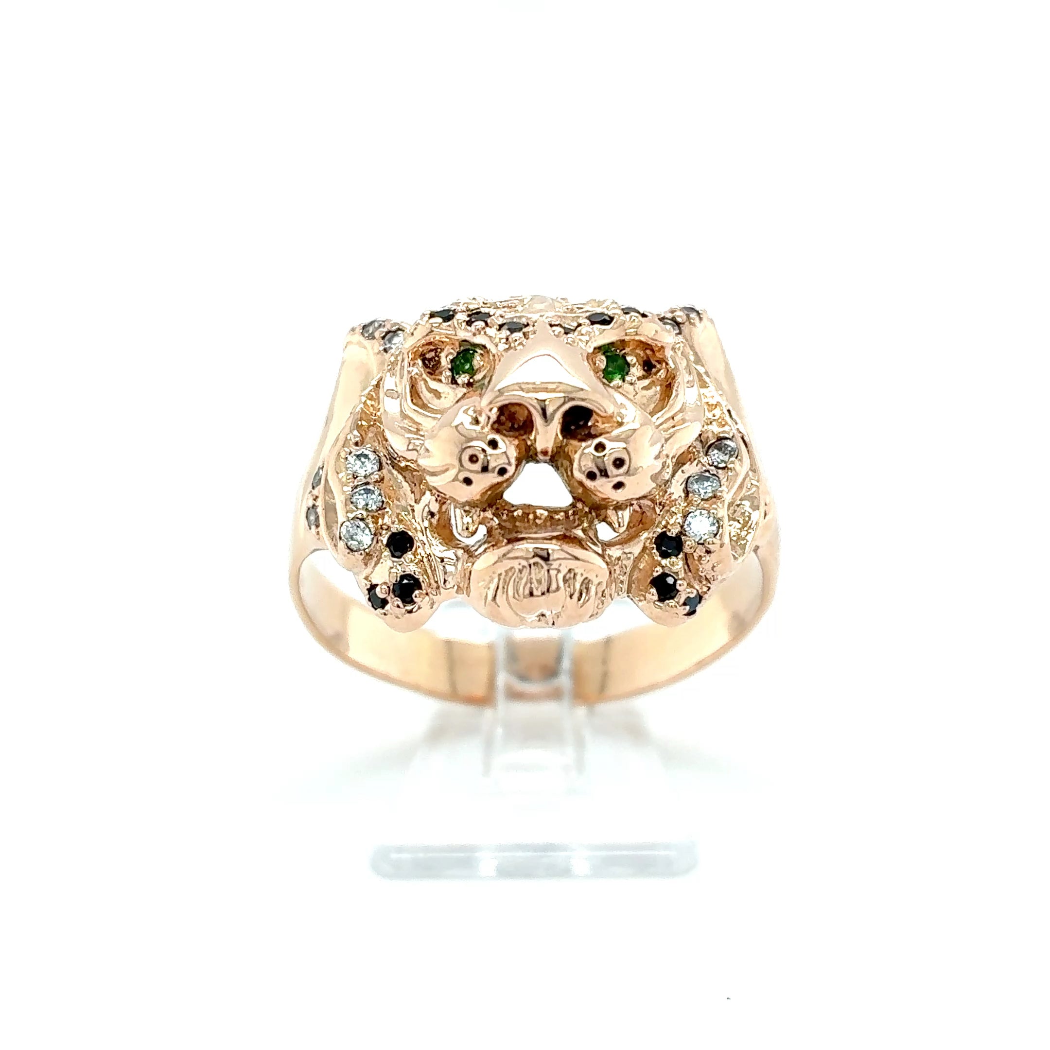 Tiger Zirkonia Ring 585 Rotgold 14kt Gr. 74
