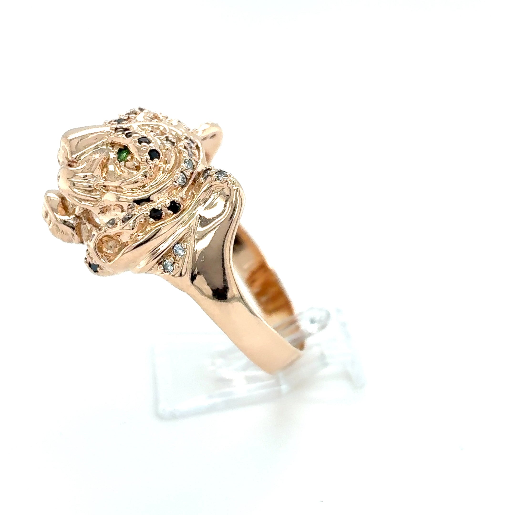 Tiger Zirkonia Ring 585 Rotgold 14kt Gr. 74