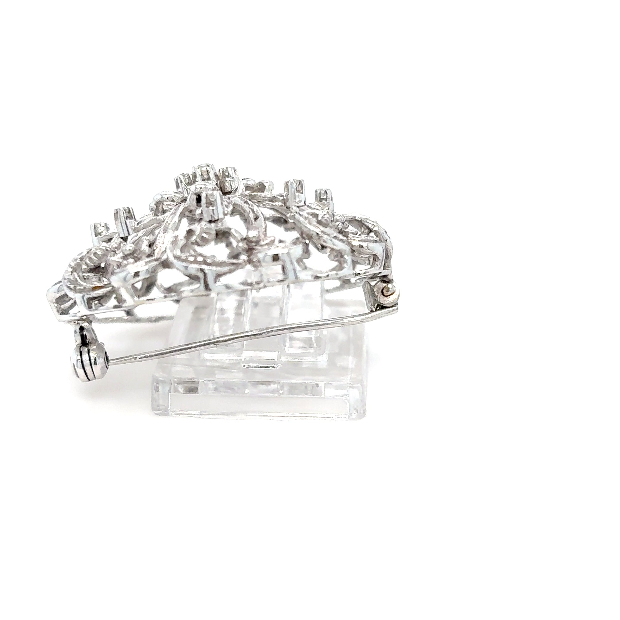 Brosche Weißgold Diamant 715/18kt