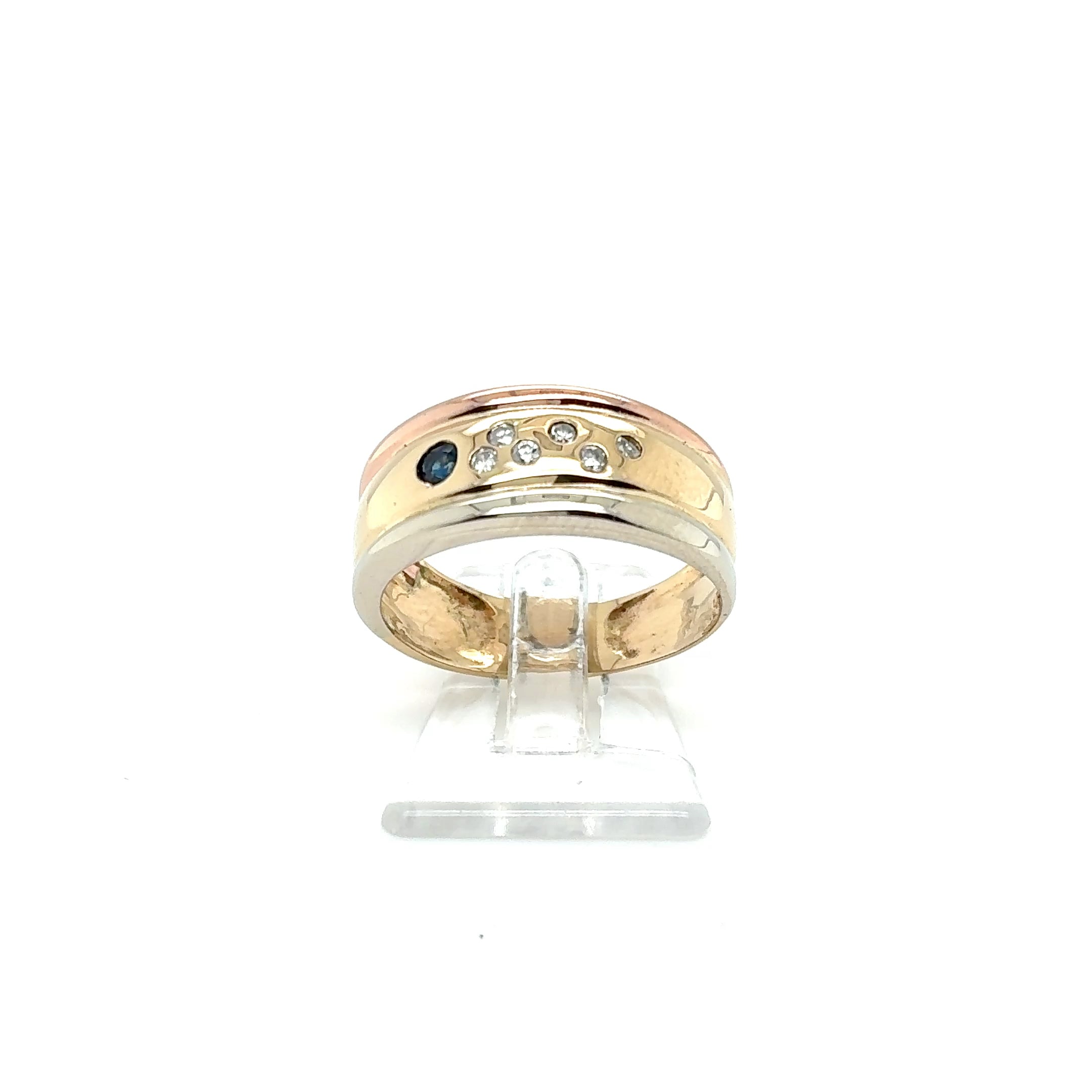 Ring Goldring 585/14 Karat Gelb/Weiß/Rotgold Gr.54