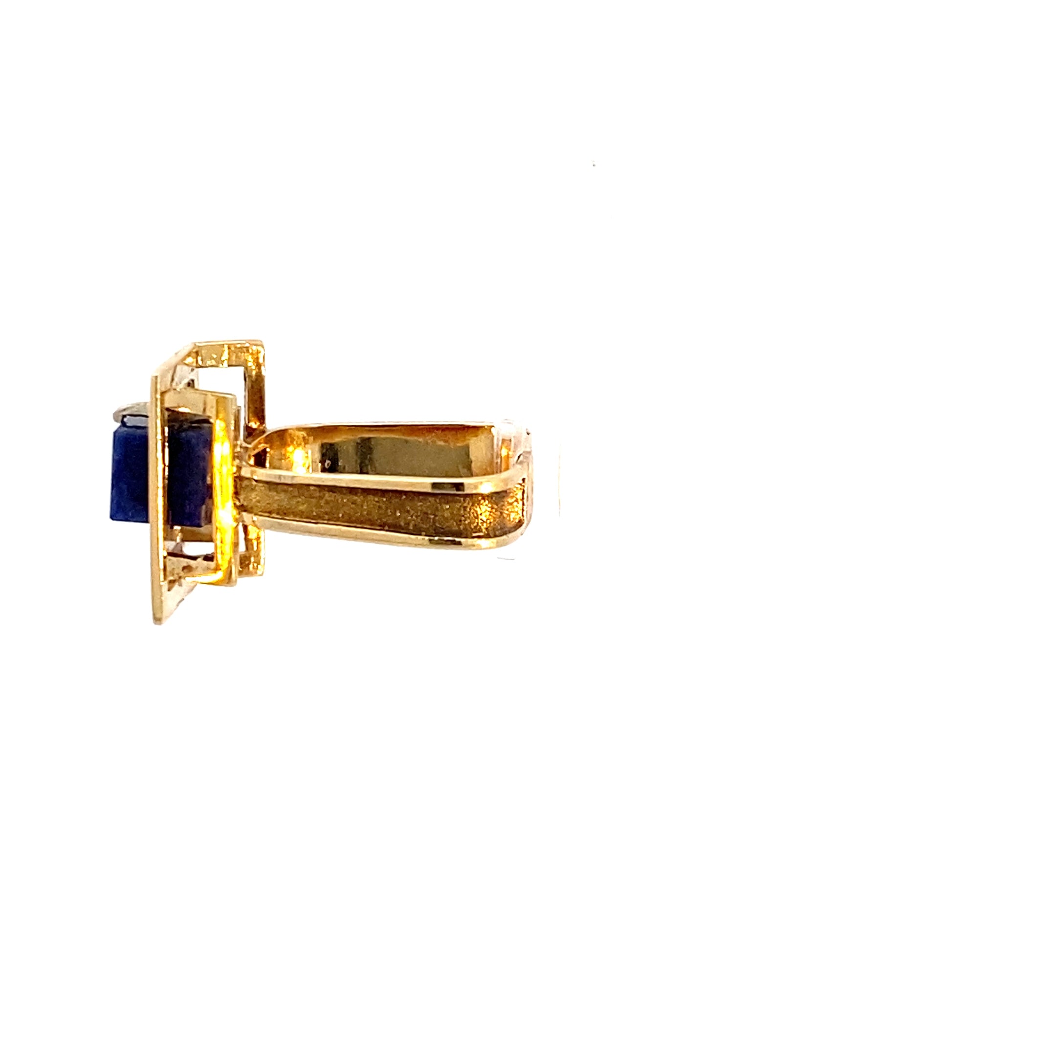 Ring Gelbgold 585/14 Karat einem blauen Farbstein