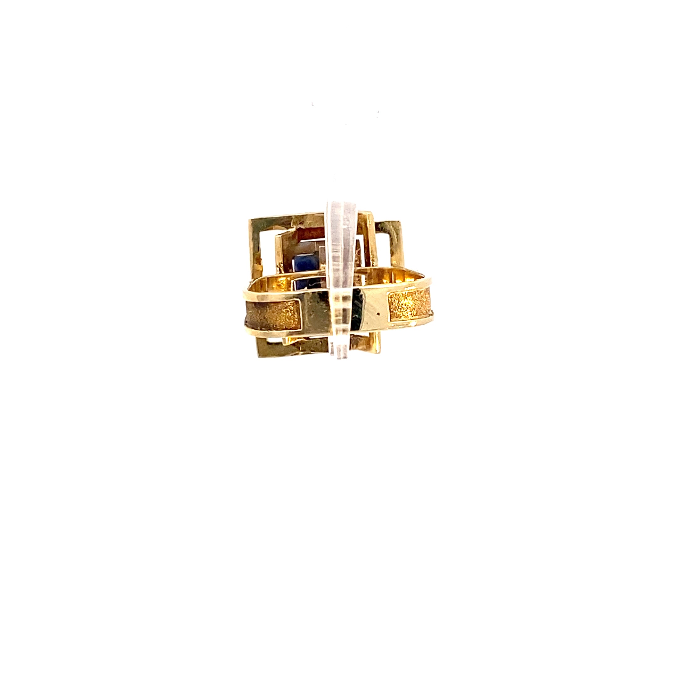 Ring Gelbgold 585/14 Karat einem blauen Farbstein