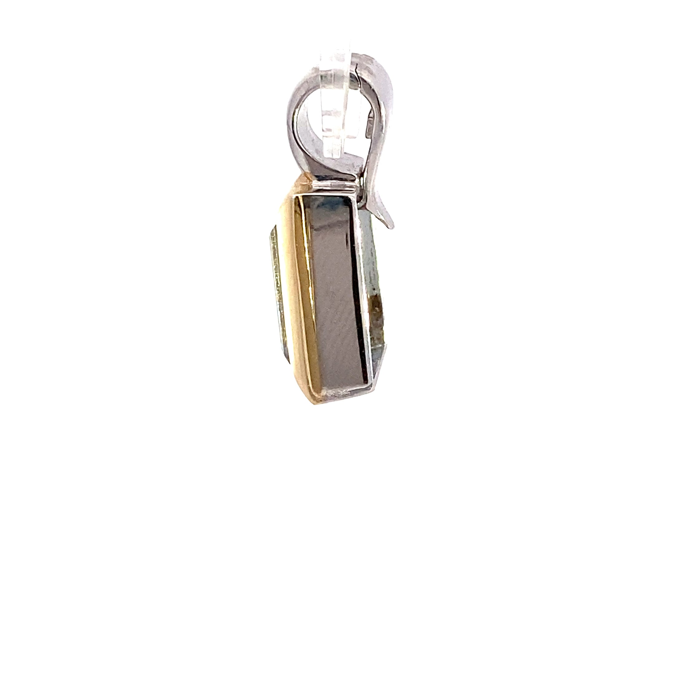Schmuckanhänger 585 Gelbgold/Weißgold mit hellblauen Stein