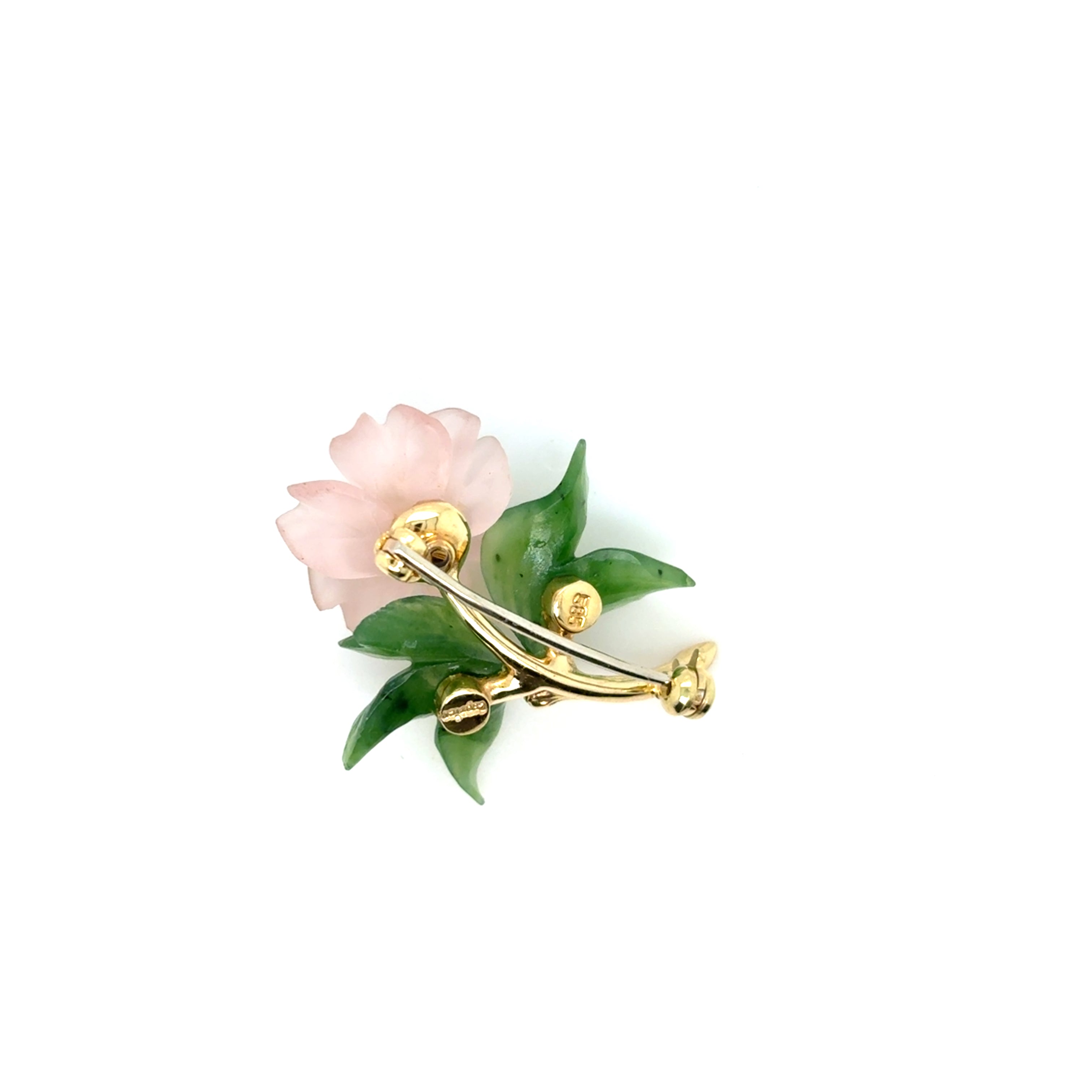 Brosche Blume Gelbgold 585/14kt Brillant