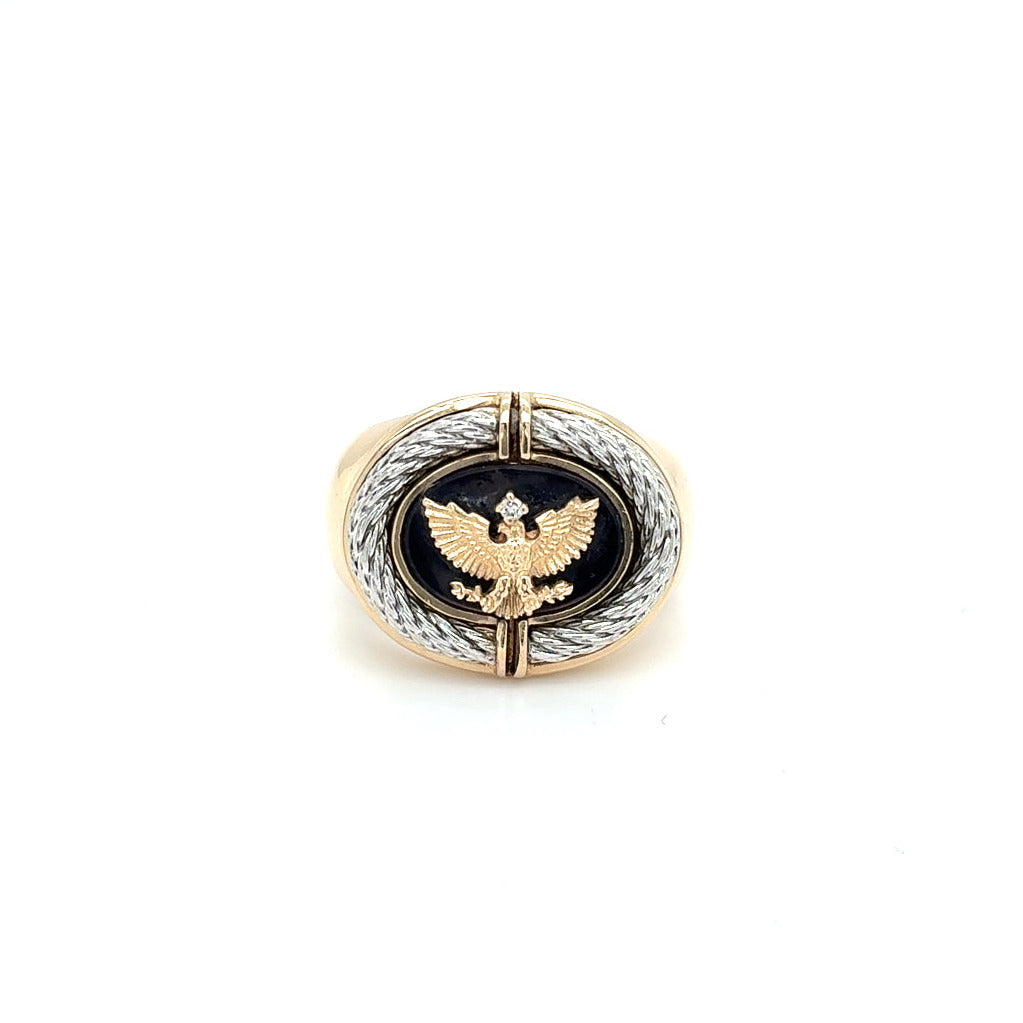 Ring Gelbgold Weißgold Brilliant 585/14 KT Gr.59