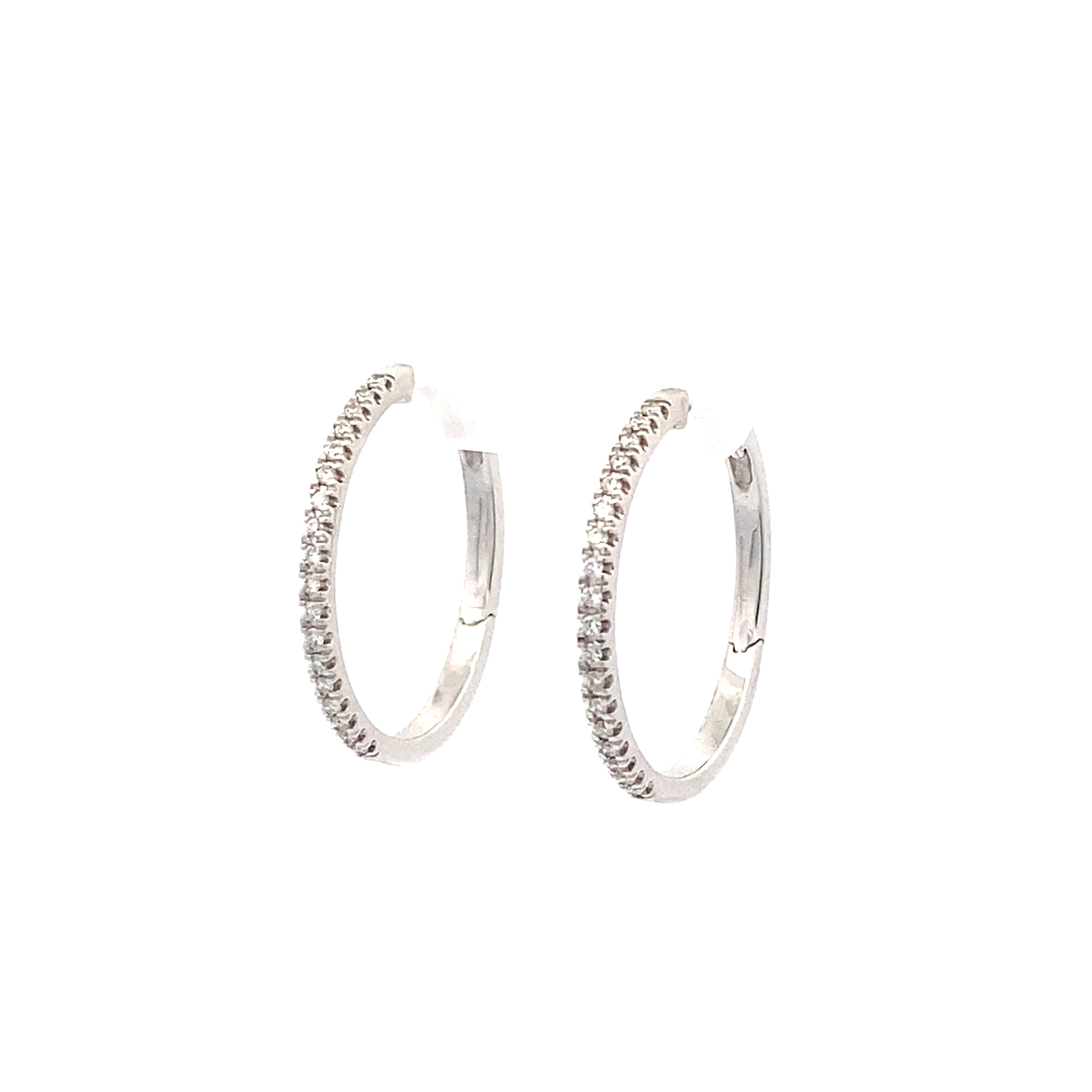 Creolen Weißgold mit Brillanten zusammen ca.0,10ct