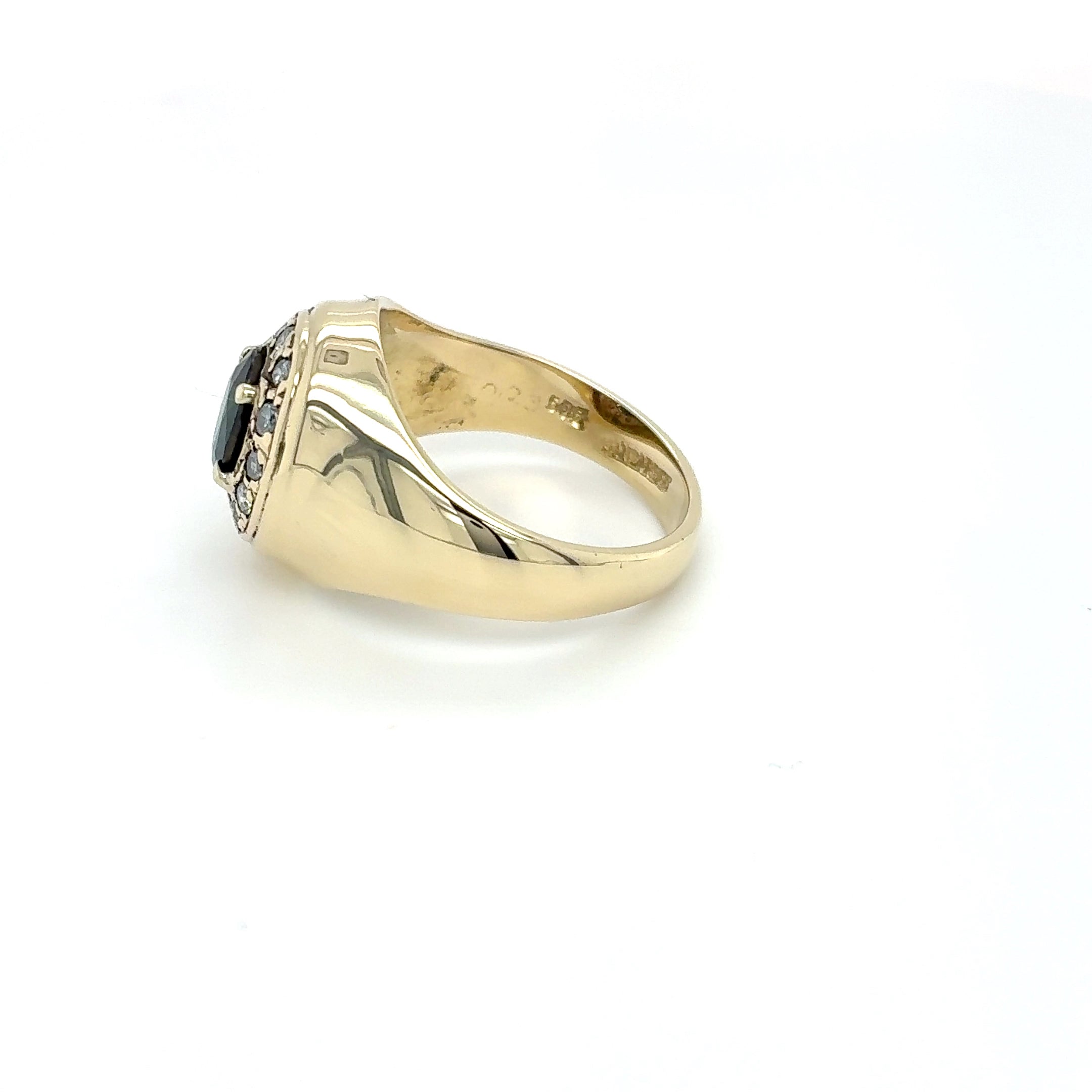 Goldring Ring Brillanten Saphir 585/14 KT Gr.56