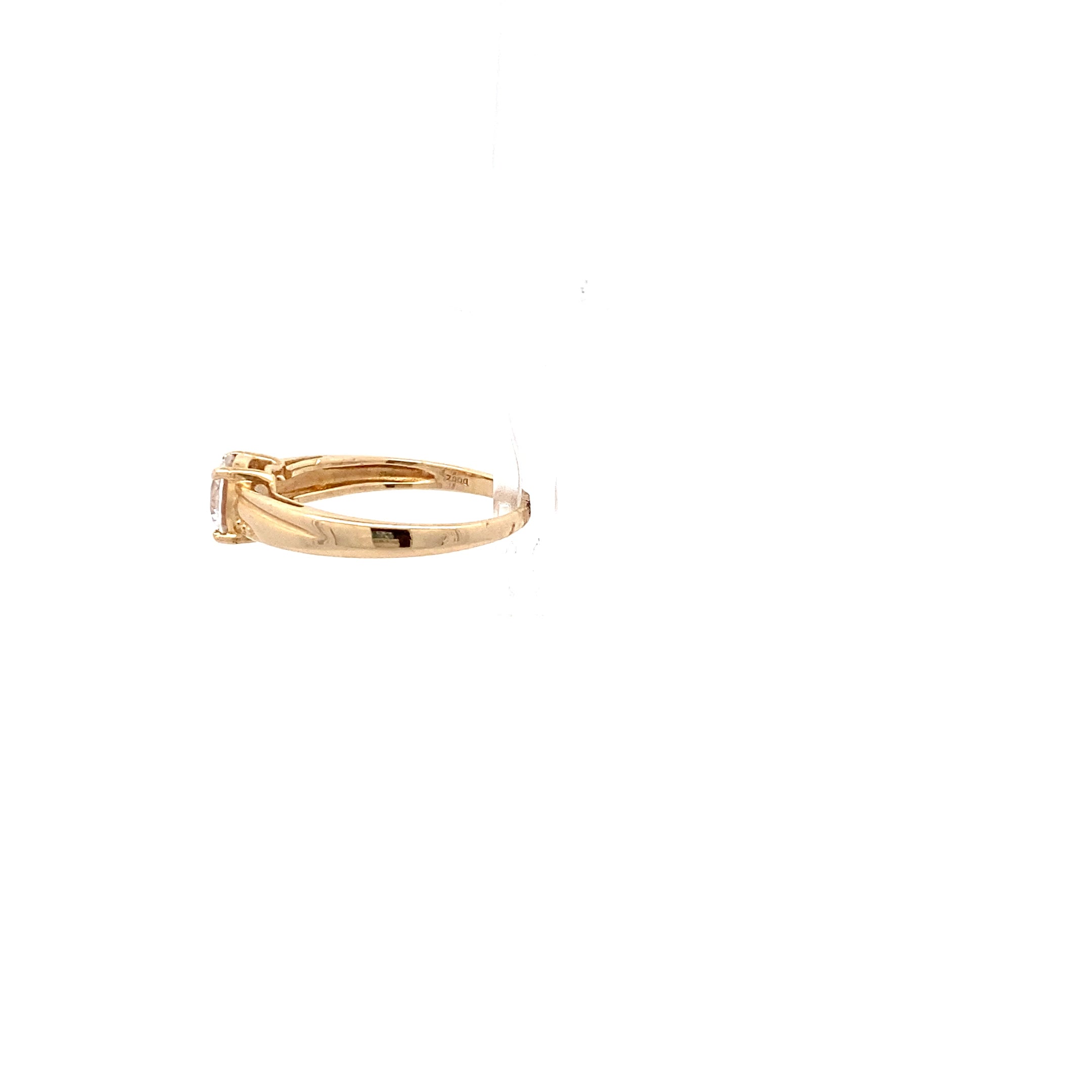 Zeitloser Damenring Gelbgold 585 mit farblosen Stein