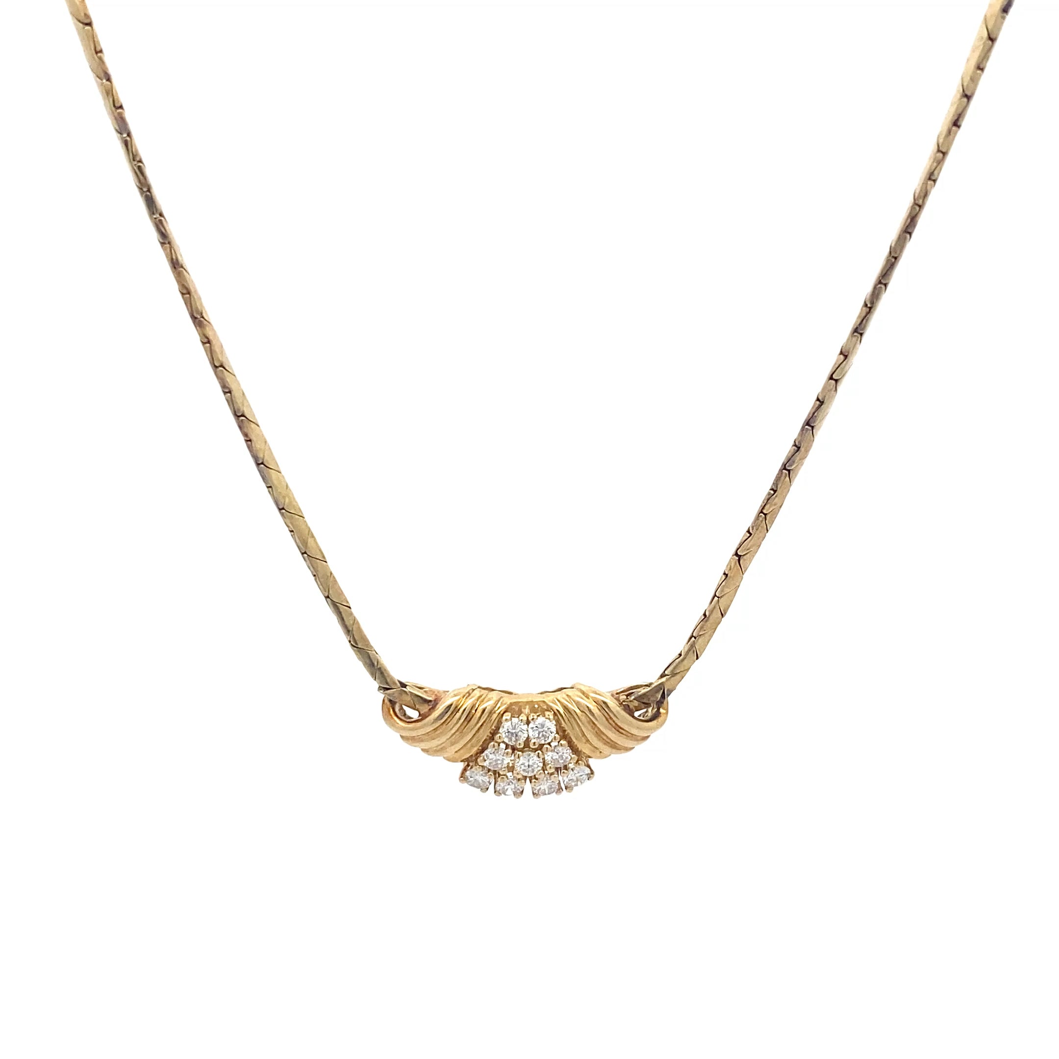 Collier Gelbgold 585 mit 9 Brillanten je ca.0,02 ct