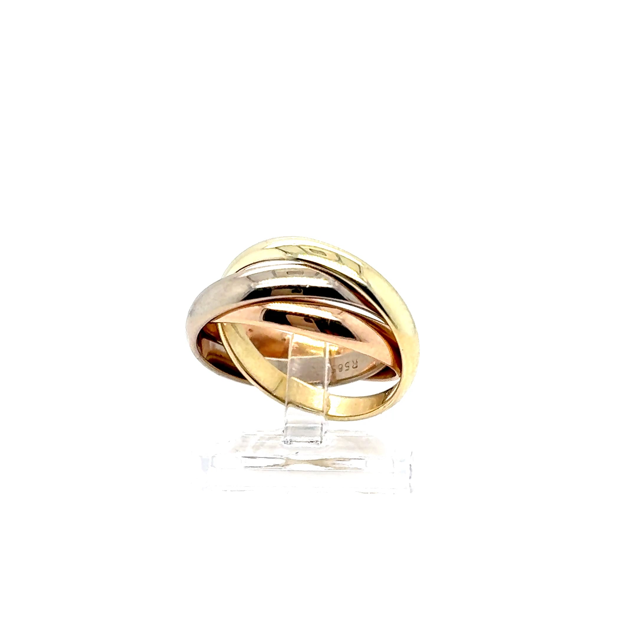 Dreierring Tricolor 585/14 kt