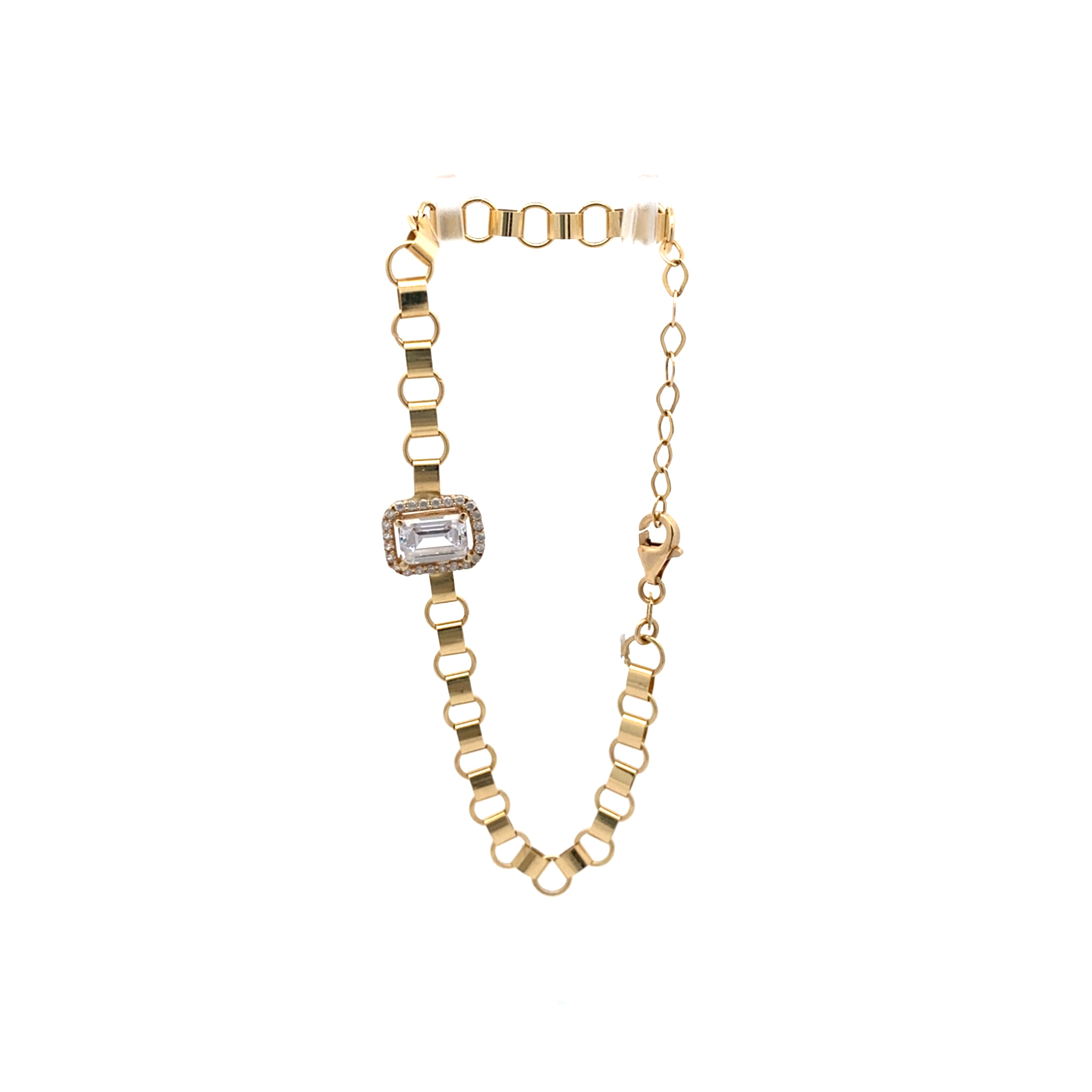 Armband Gelbgold 585 mit farblosen Steinen