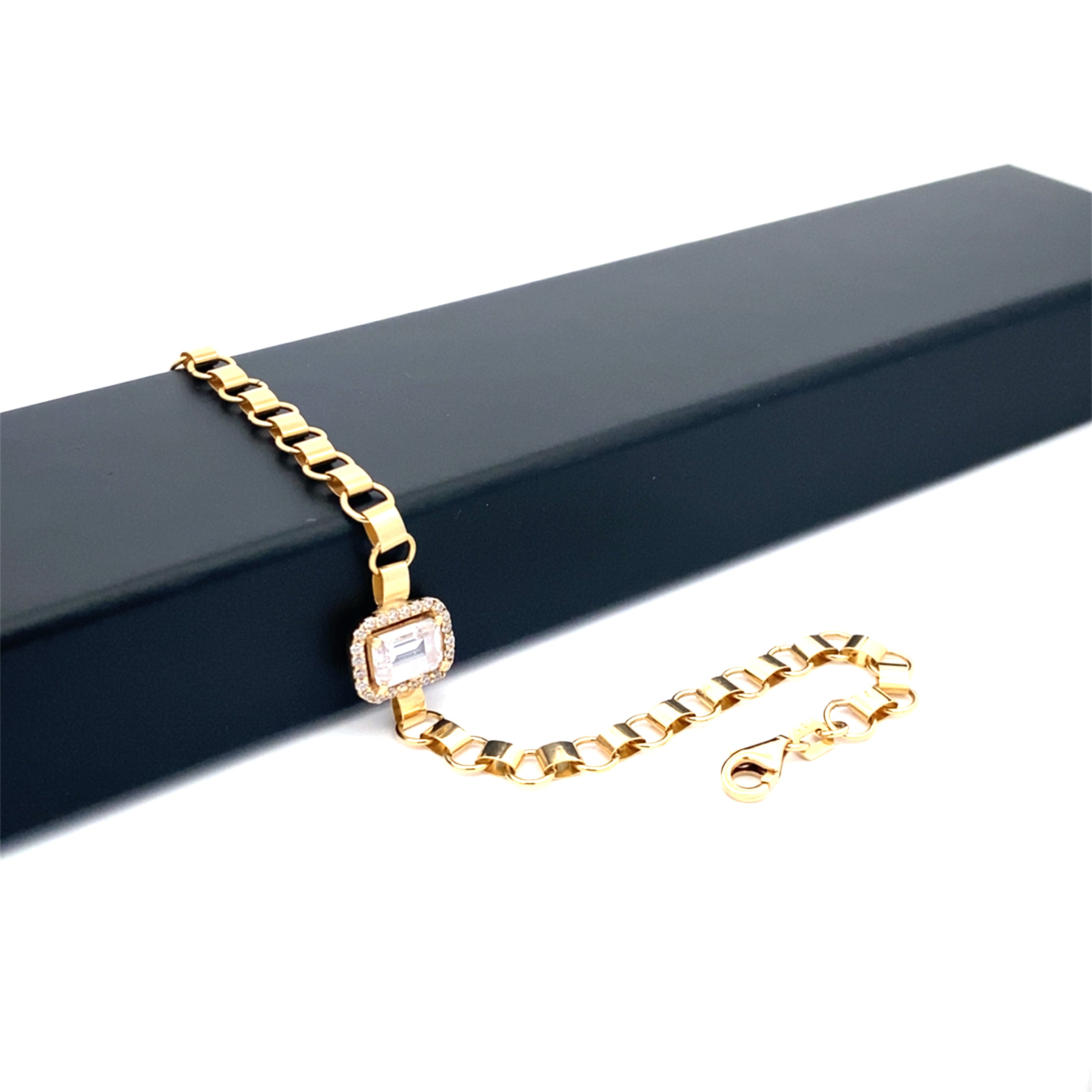 Armband Gelbgold 585 mit farblosen Steinen