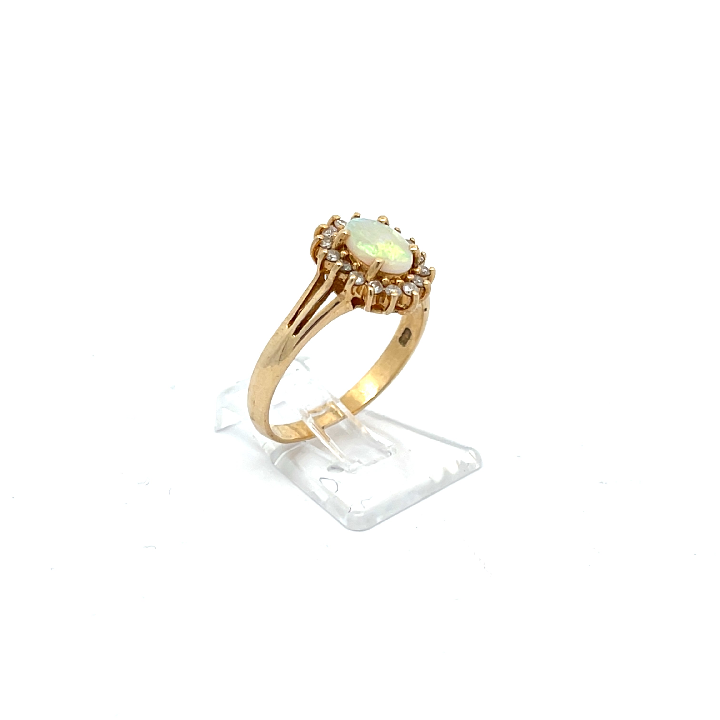 Opal Diamanten Ring Gelb Gold 585/14kt Gr.55