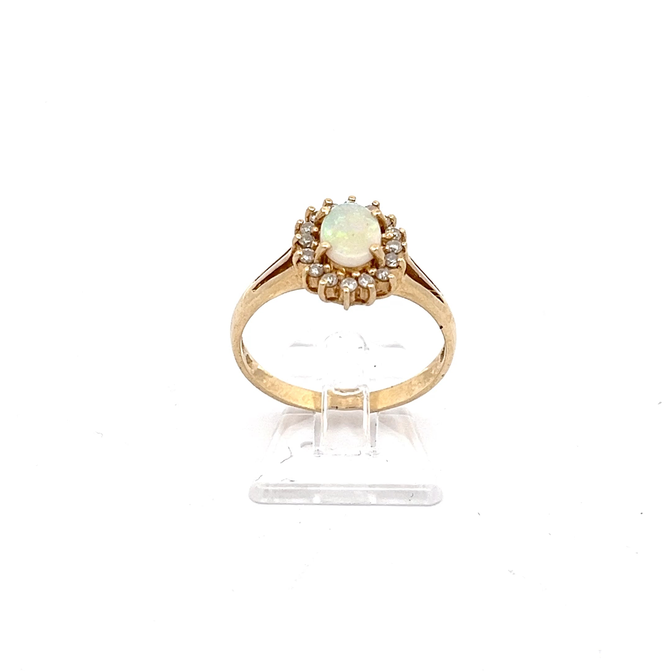 Opal Diamanten Ring Gelb Gold 585/14kt Gr.55