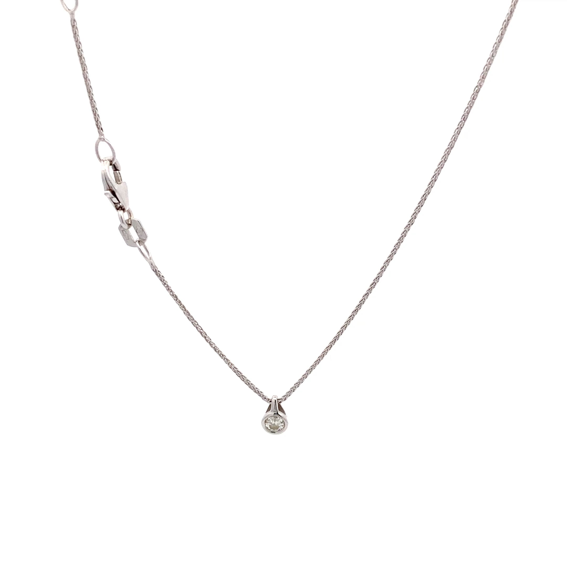 Feine Kette Weißgold 585 mit Anhänger mit 1 Brillant ca.0,01 ct