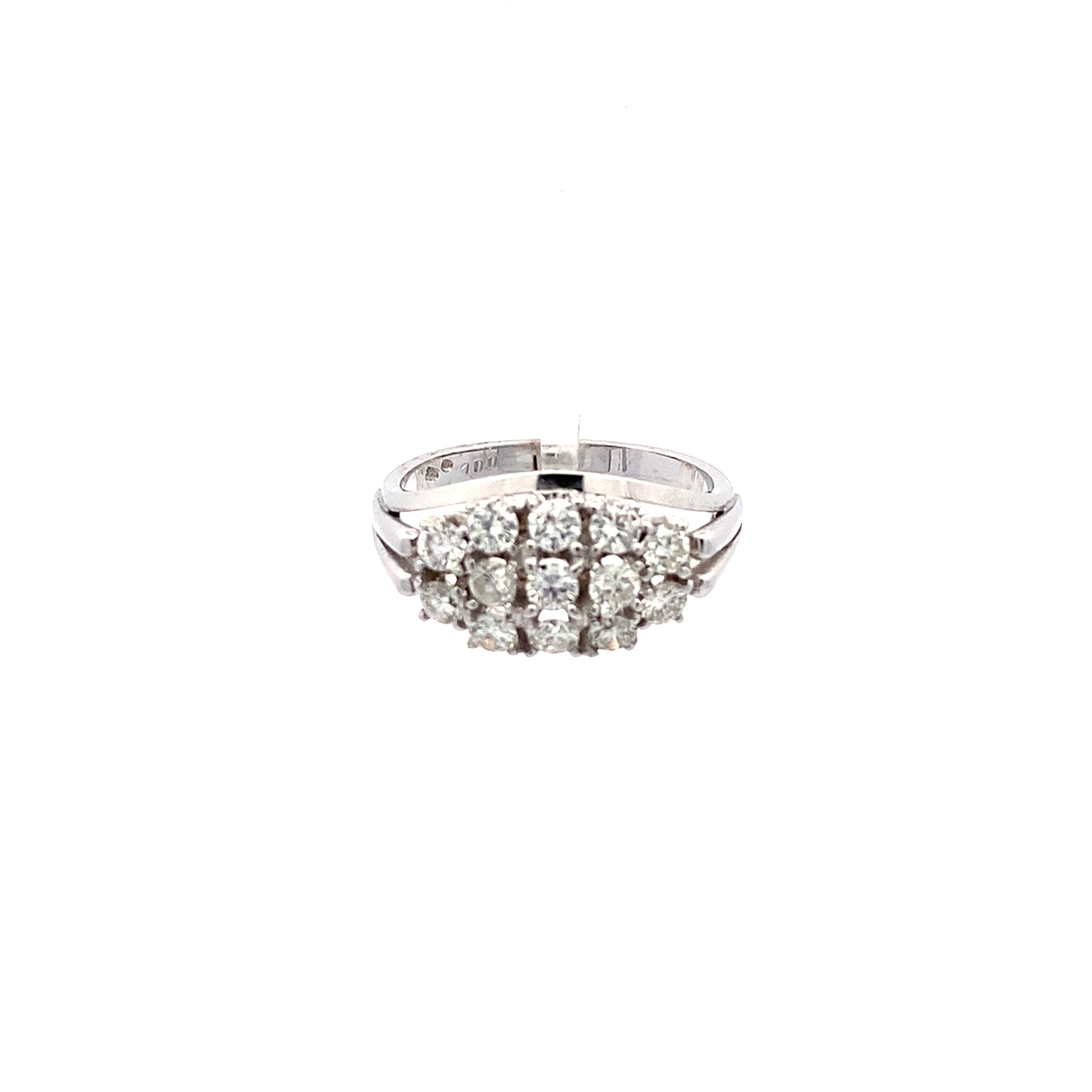 Funkelnder Damenring 585 Weißgold mit 13 Brillanten ja ca.0,75 ct