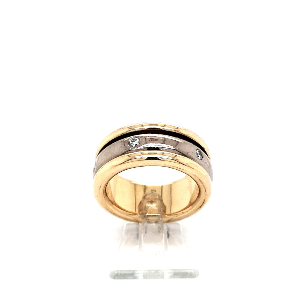 Ring Gelb Weiß Gold 585 Brillanten Schmuck Unisex Geschenk