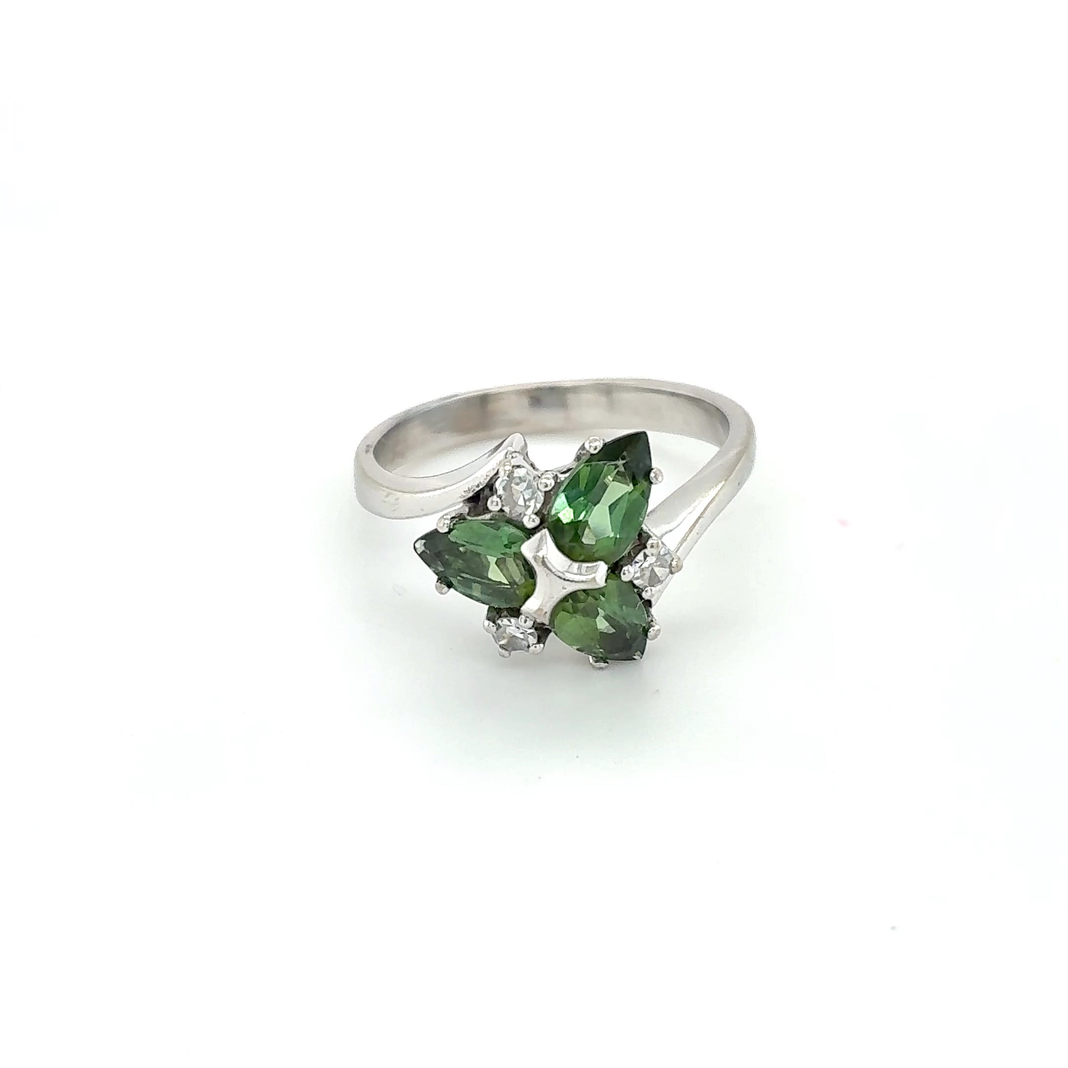 Ring 585 Weißgold 14kt Diamanten Gold Gr. 55,5